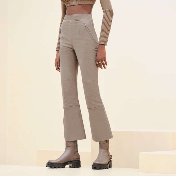 High-waisted Bootcut Quilted Biker Pants
