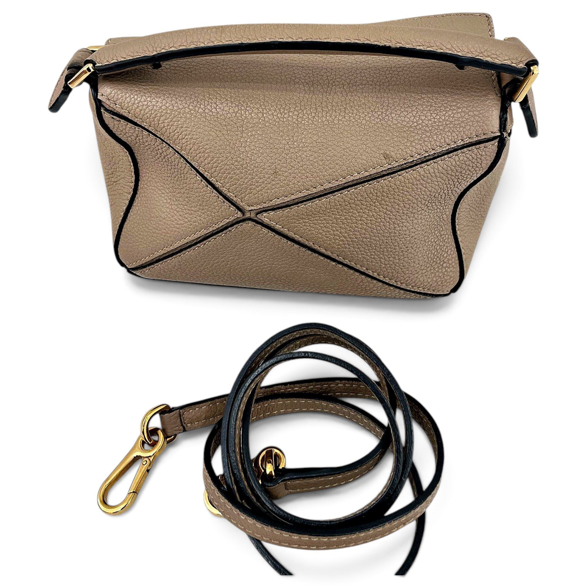 Puzzle leather handbag