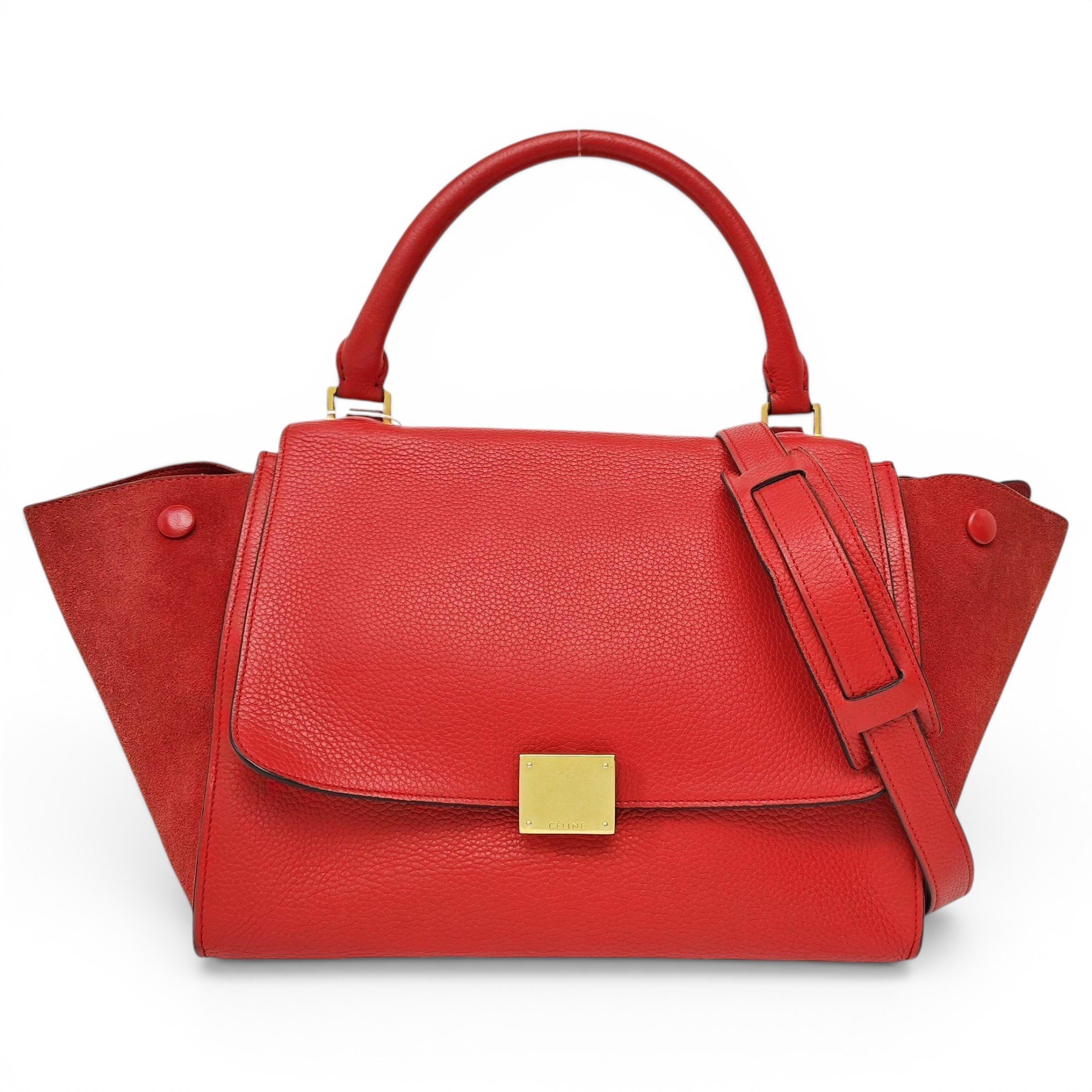 Trapèze leather handbag