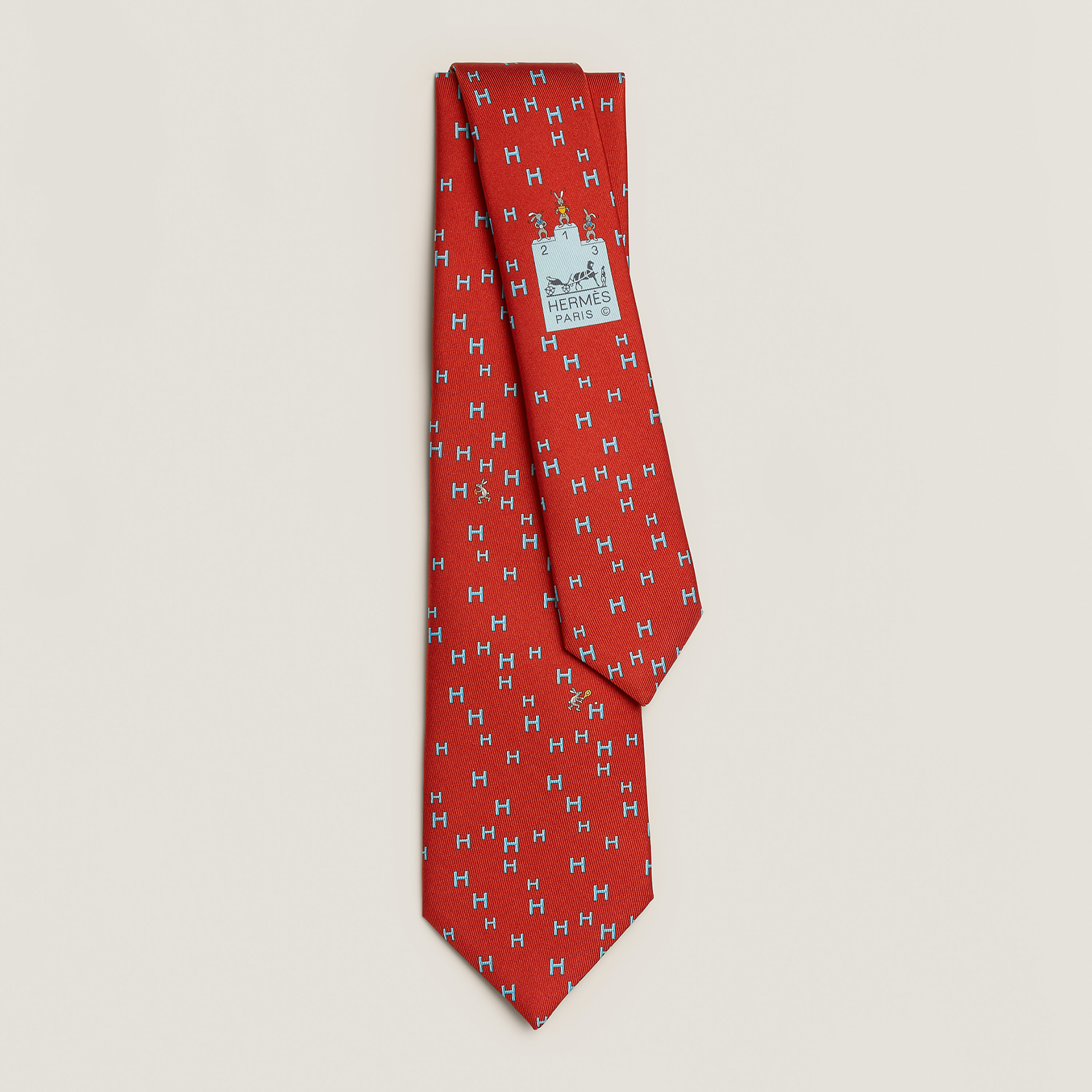 Hermès H Lapin tie Menthe/Bleu | BagUSeek