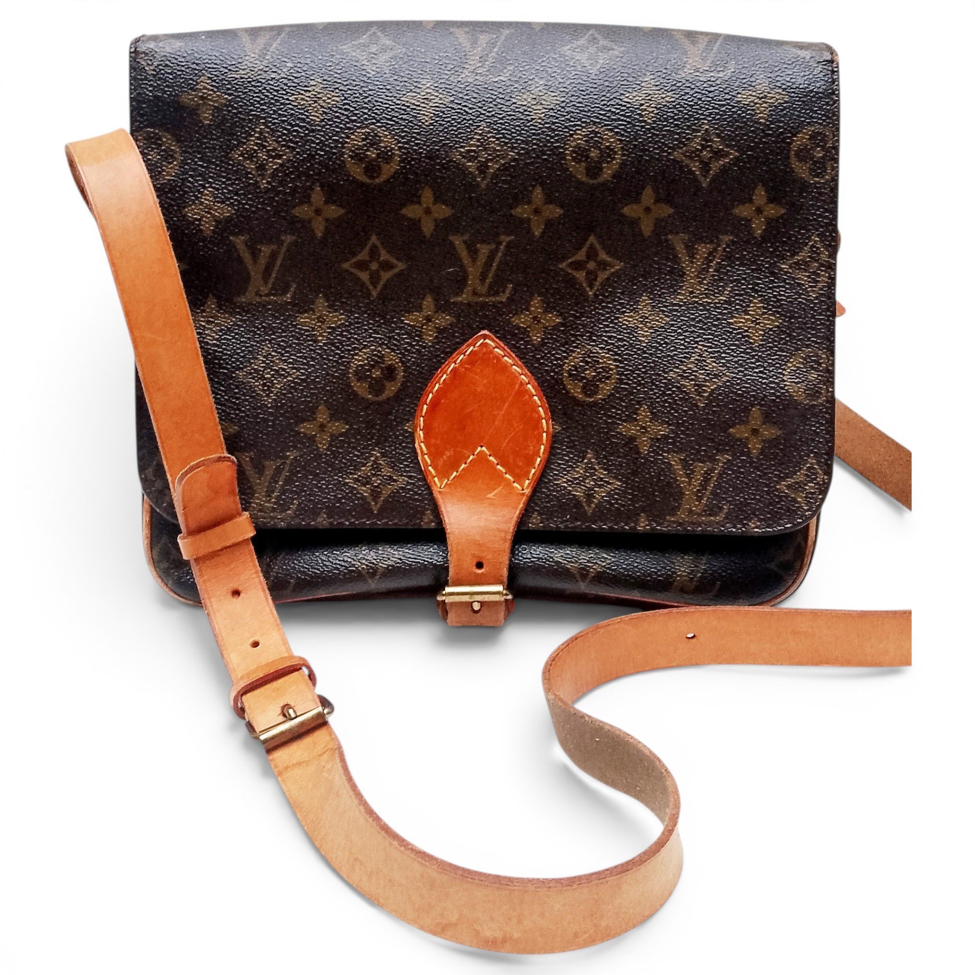 Cartouchière leather handbag