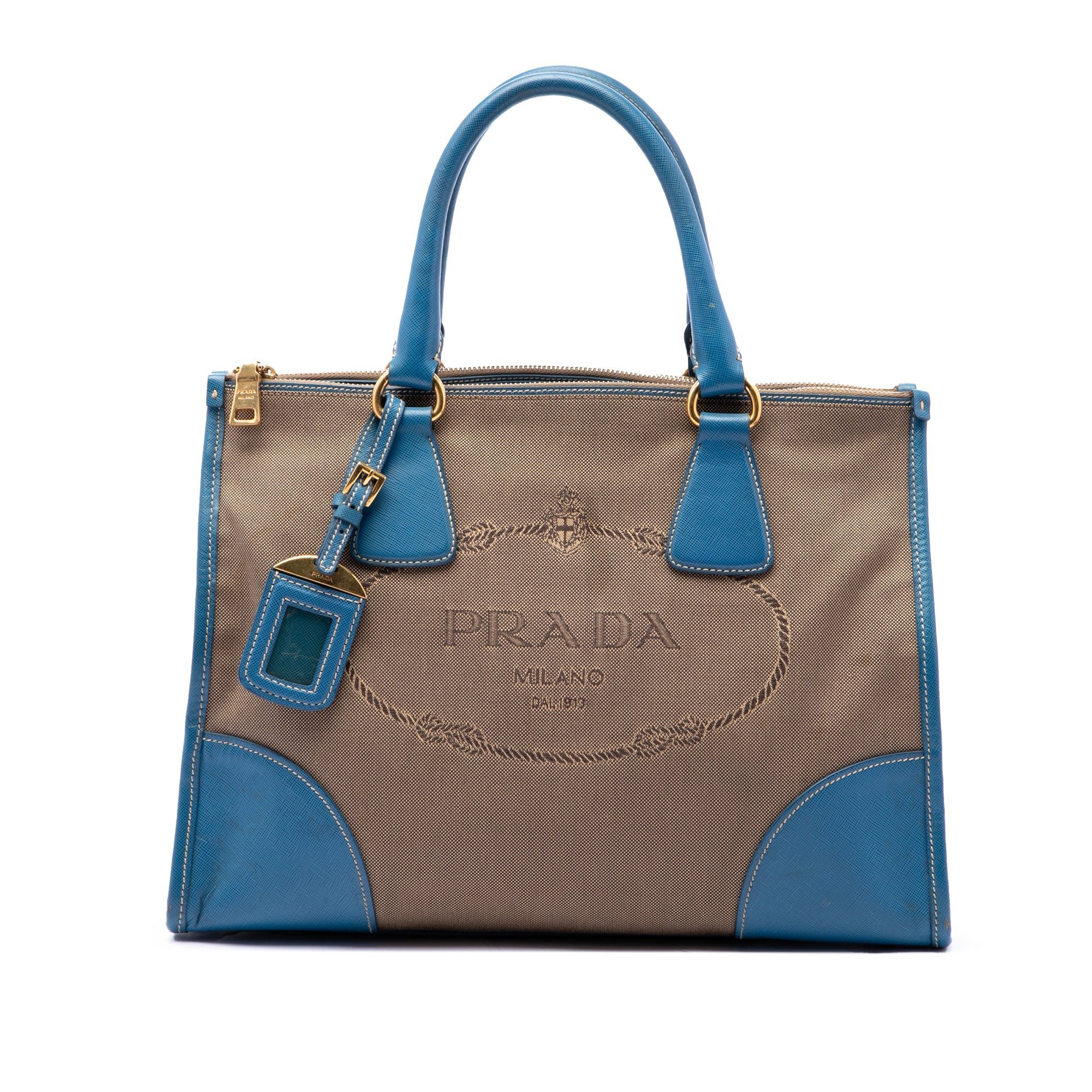 Double leather handbag