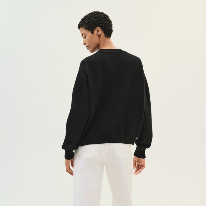 Noir Cashmere Long-sleeve Sweater