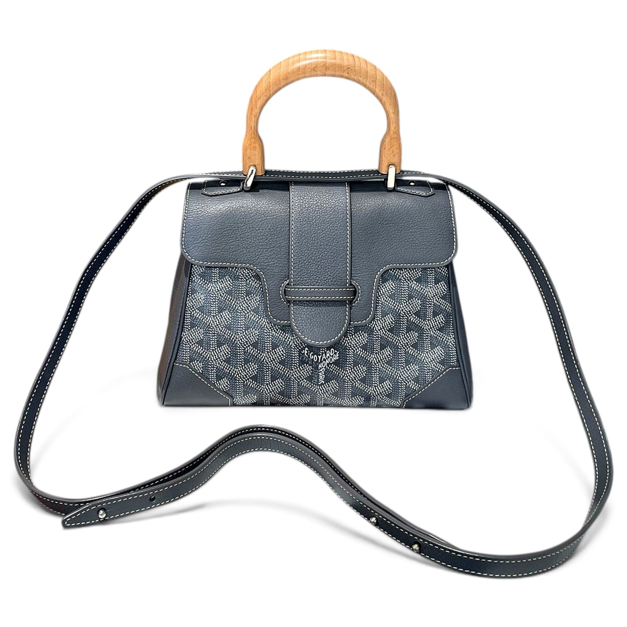 Minaudiere Goyardine leather handbag