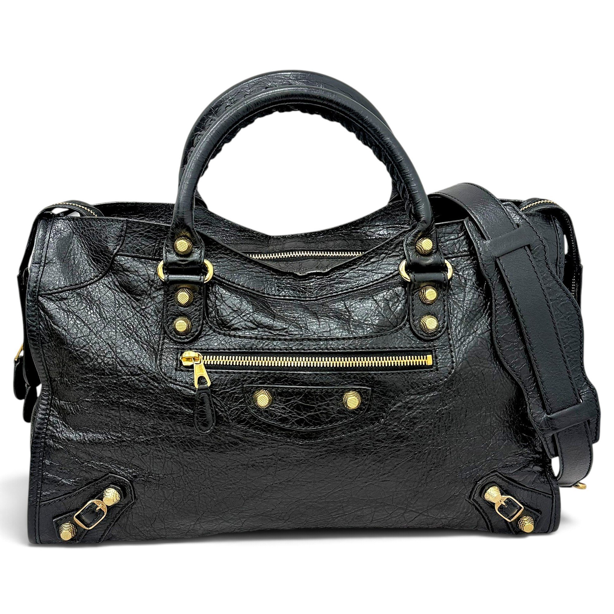 City leather handbag