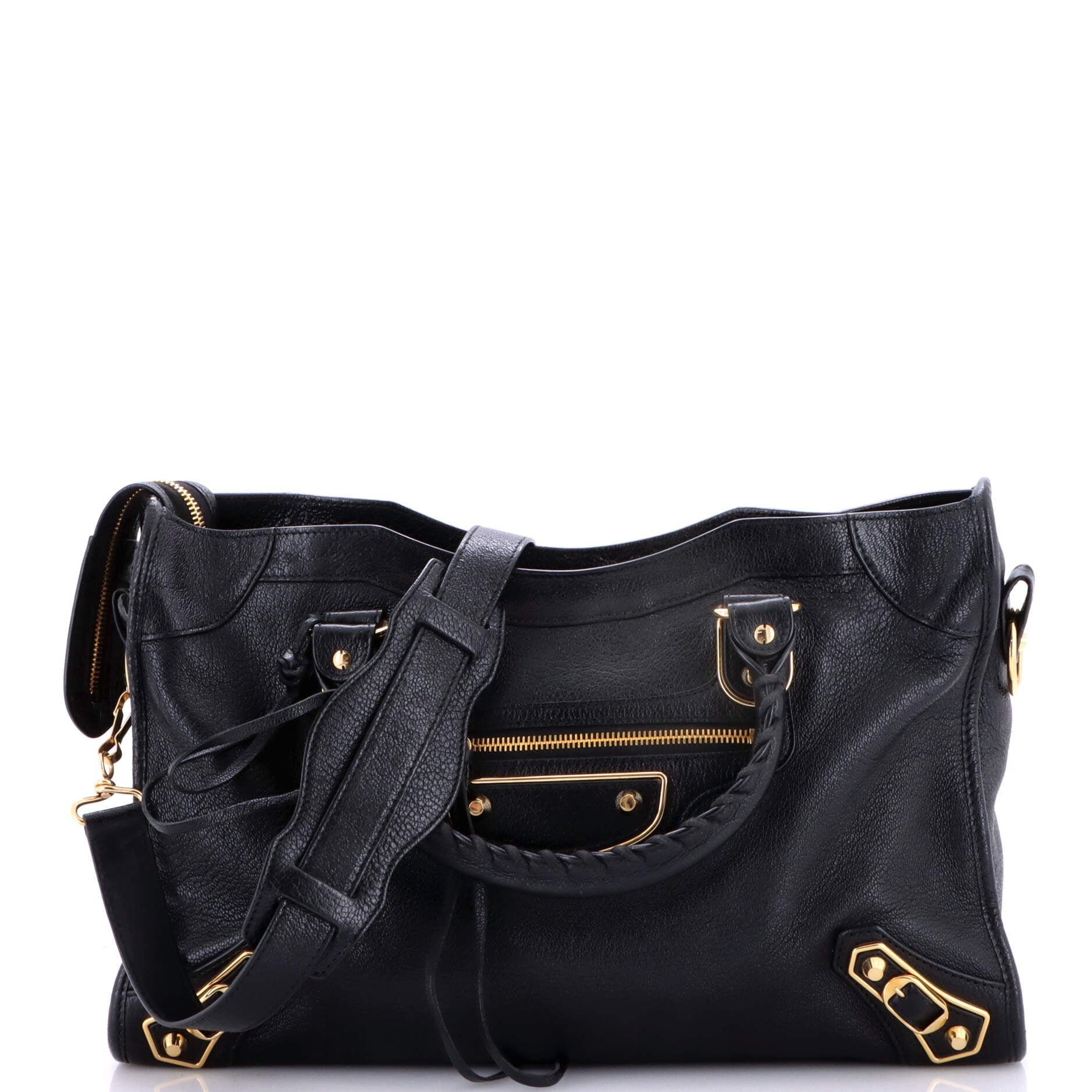City Classic Metallic Edge Bag Leather Medium