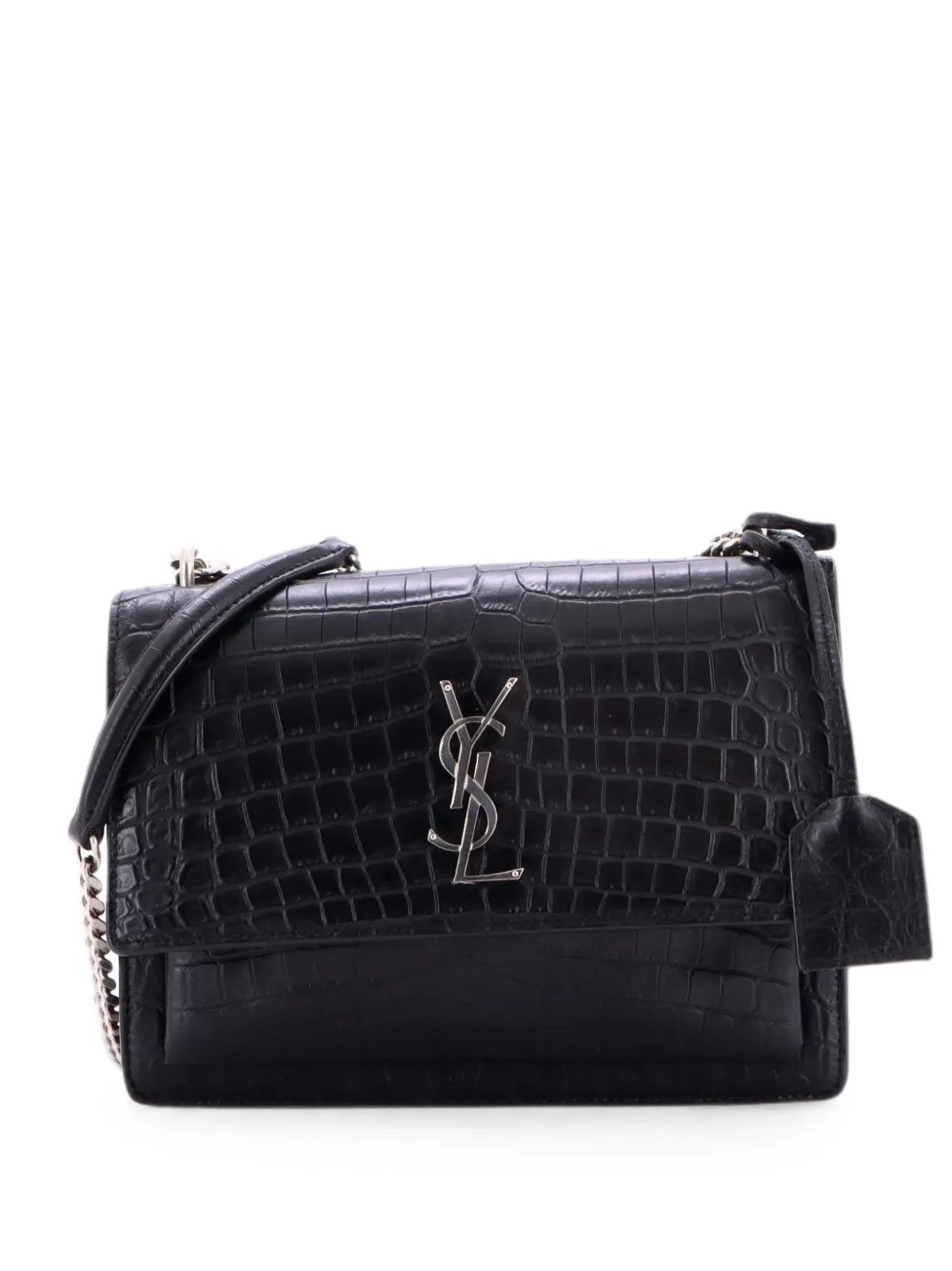 Sunset Crocodile Embossed Leather Medium crossbody bag