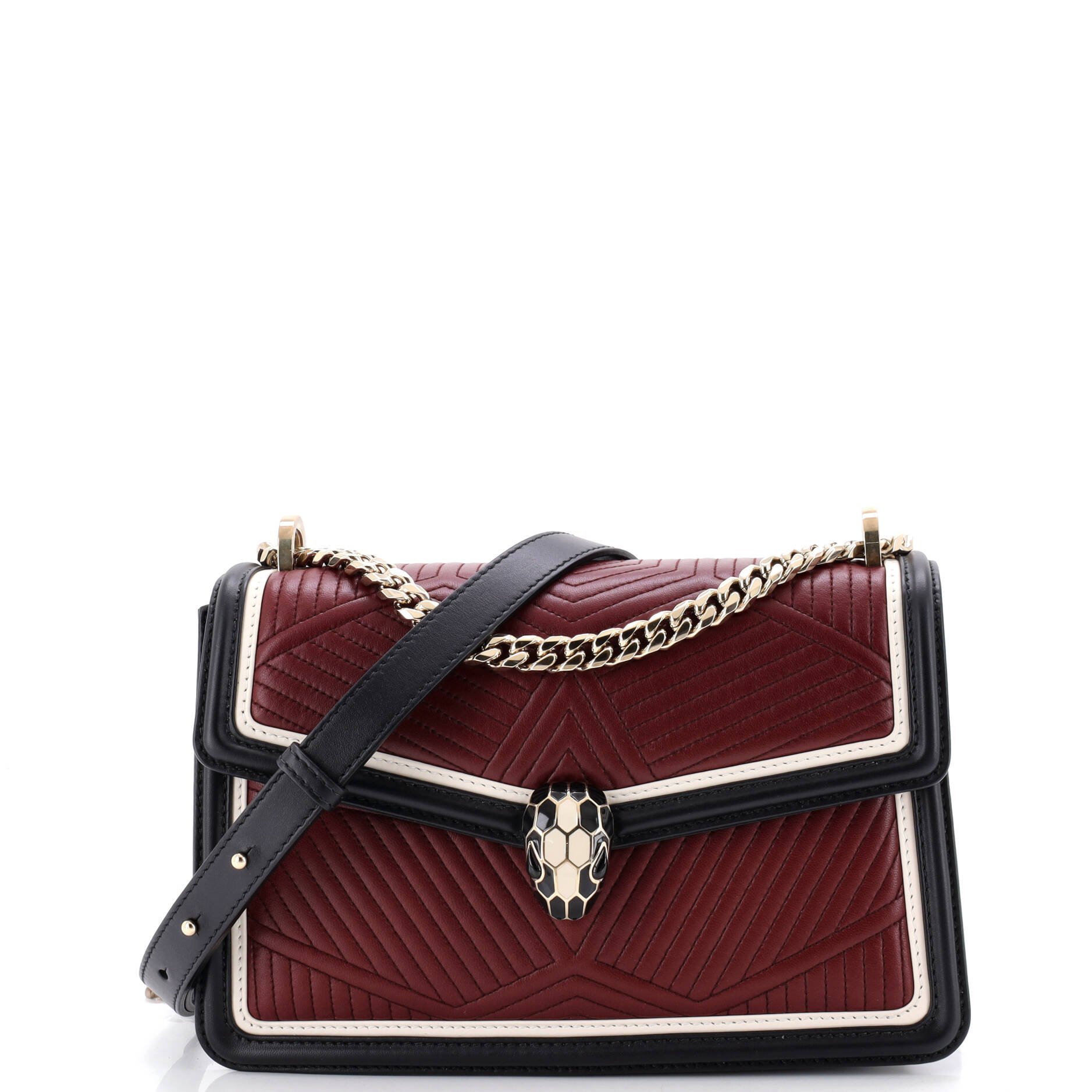 Serpenti Forever Shoulder Bag Quilted Leather Small