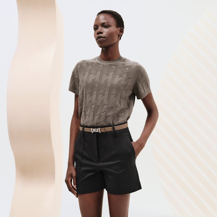 "H" Short-sleeve Sweater