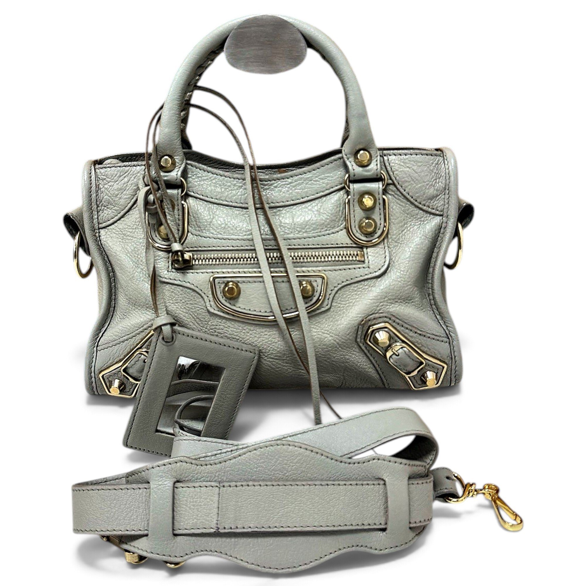 City leather handbag