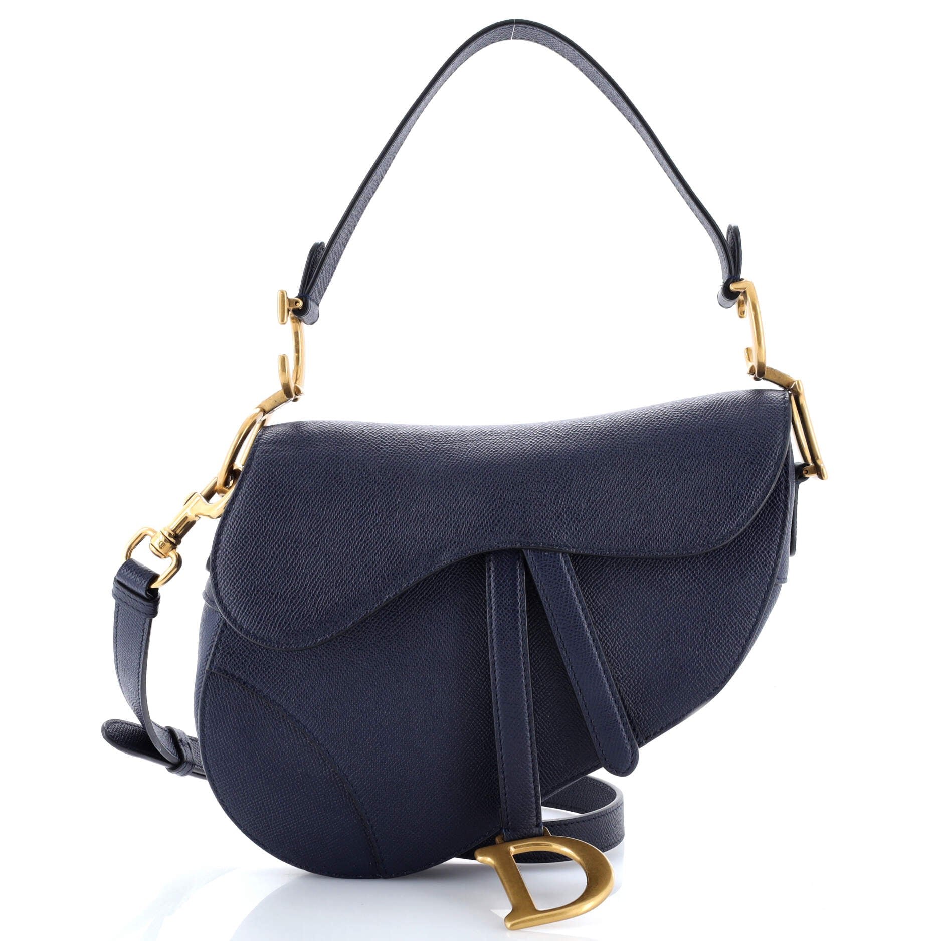 Dior Saddle Handbag with Strap Leather Medium