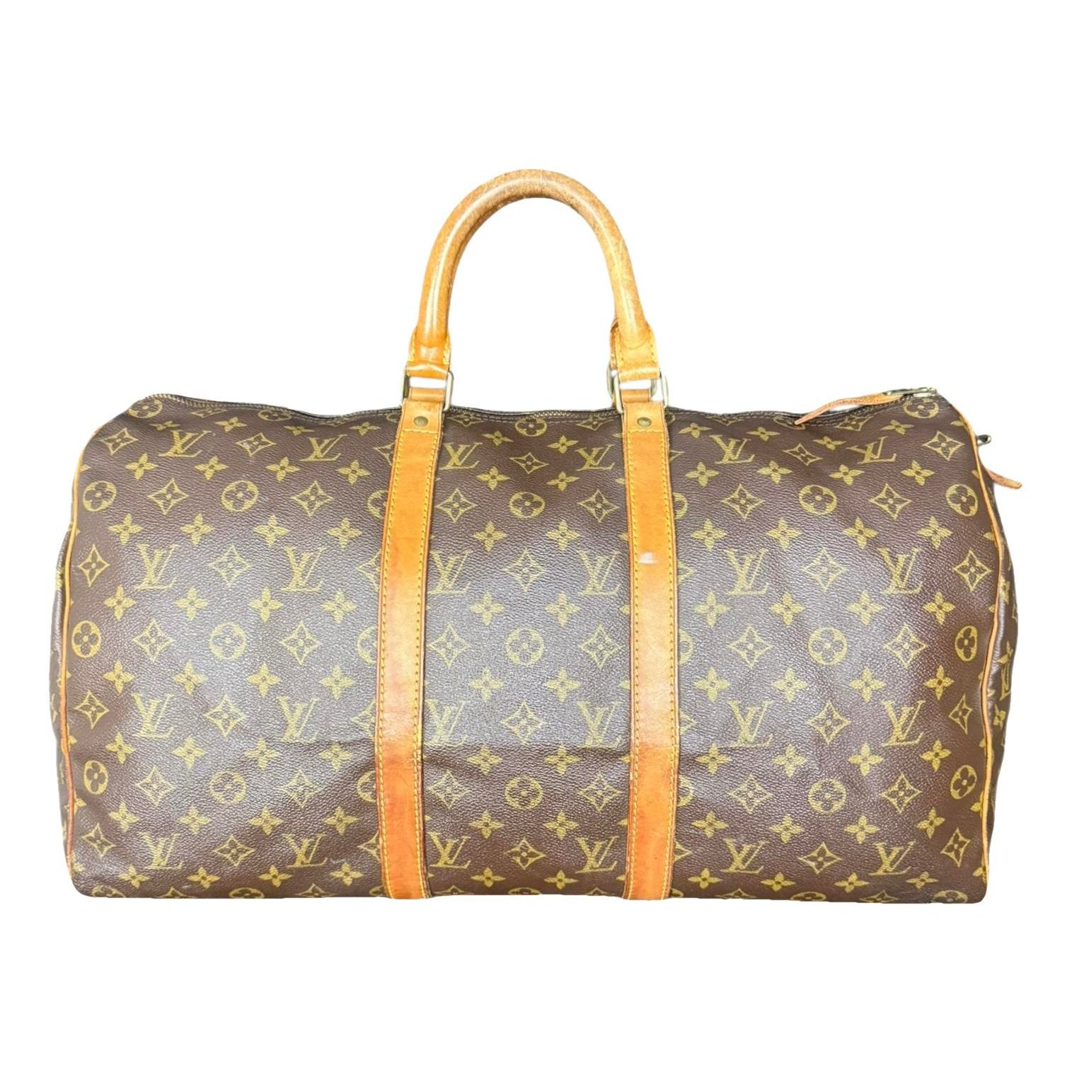 Keepall leather travel bag