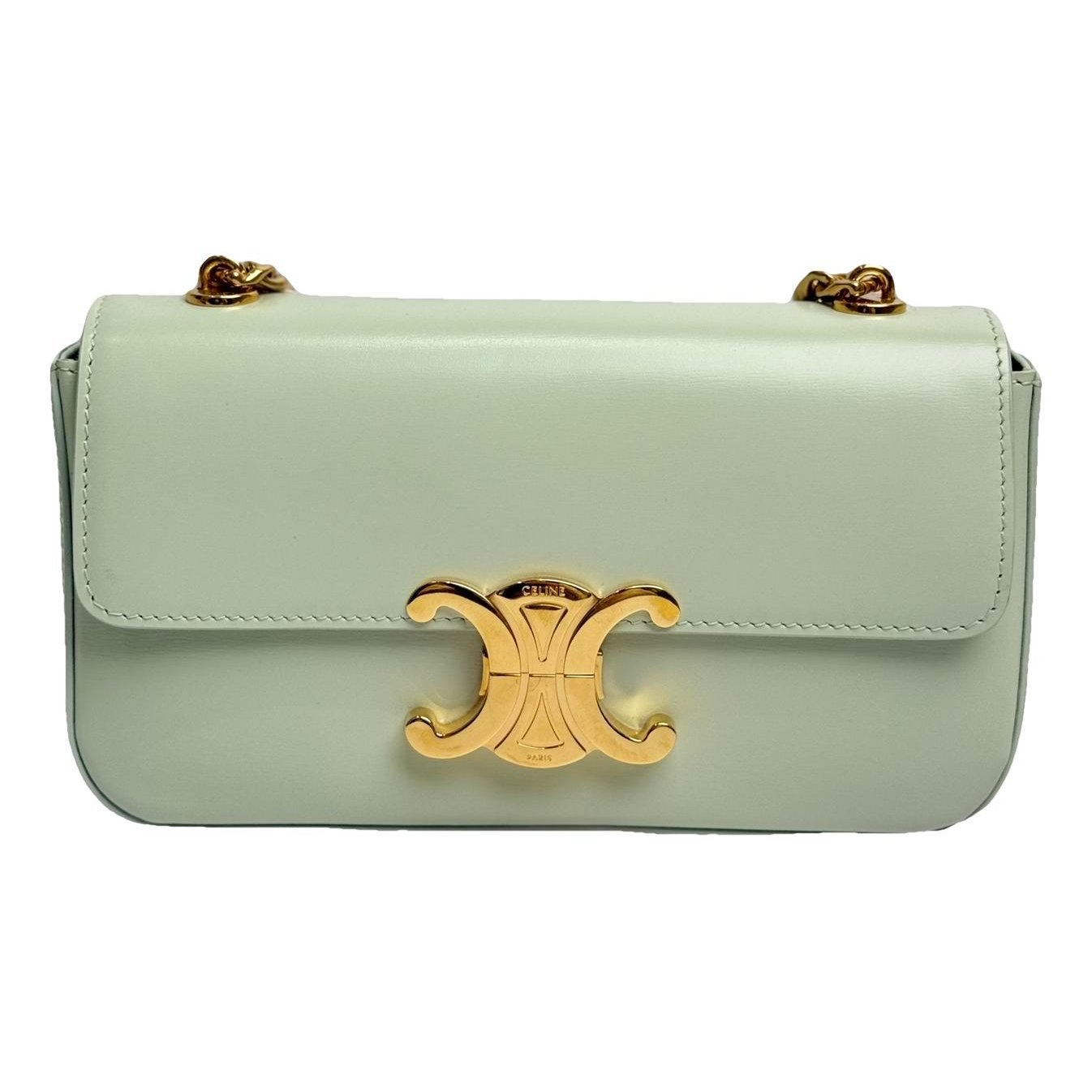 Triomphe chain leather handbag