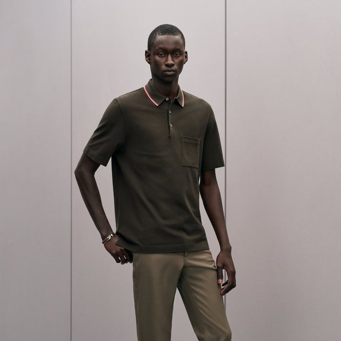 Kaki "Piqures Sellier" Polo Shirt