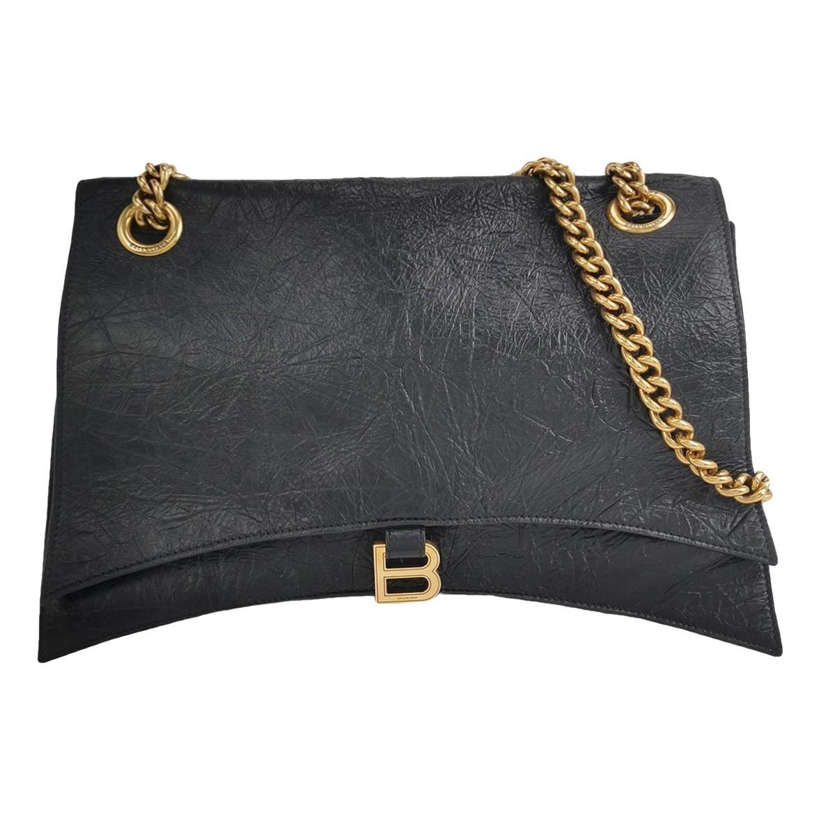 Crush leather handbag