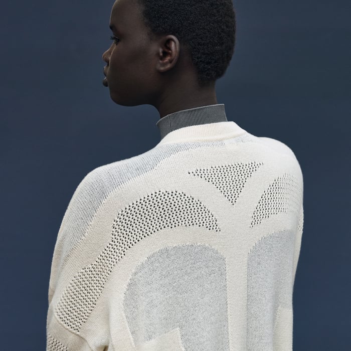 Blanc Naturel Long Cashmere Cardigan