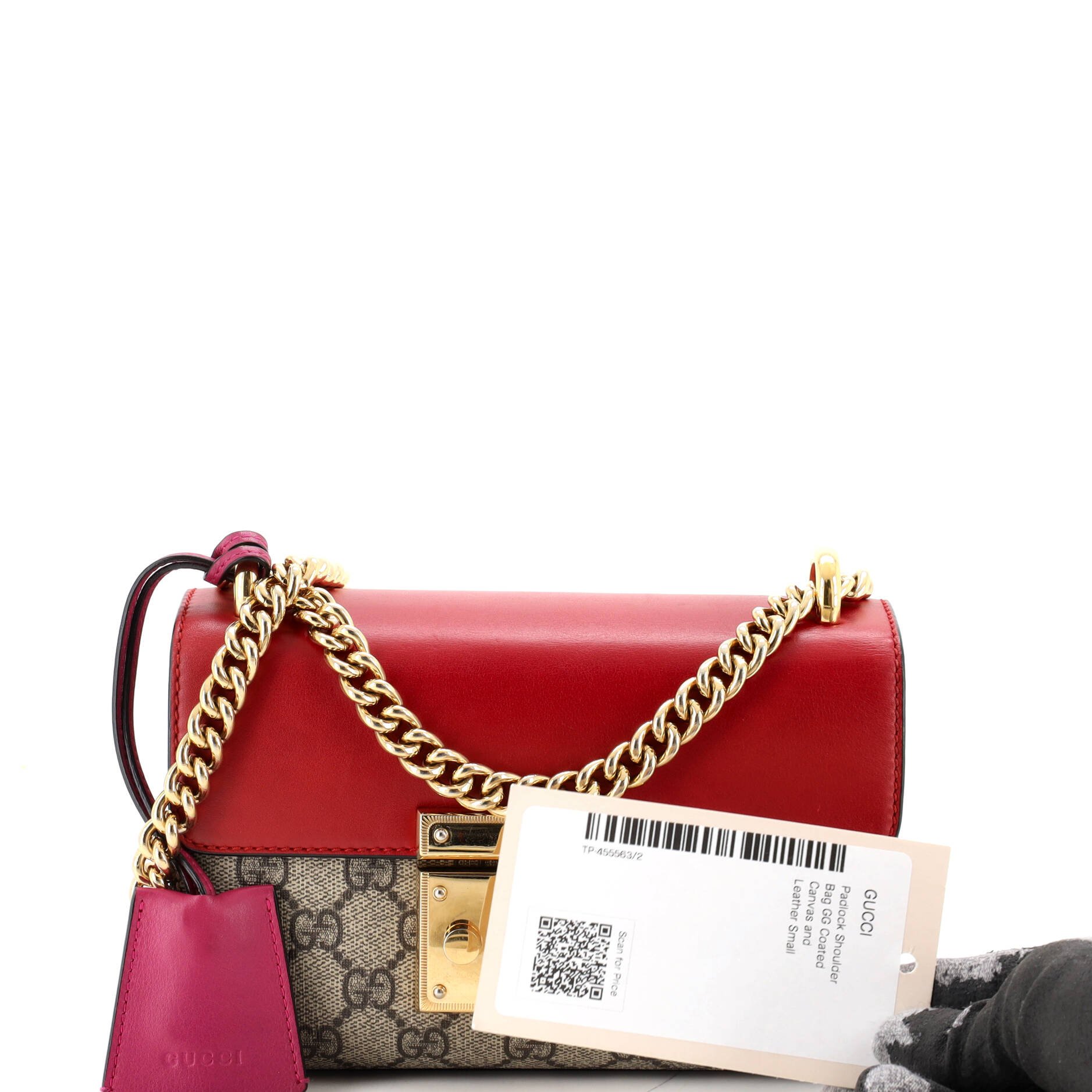 Padlock Shoulder Bag GG Coated Canvas and Leather Small
