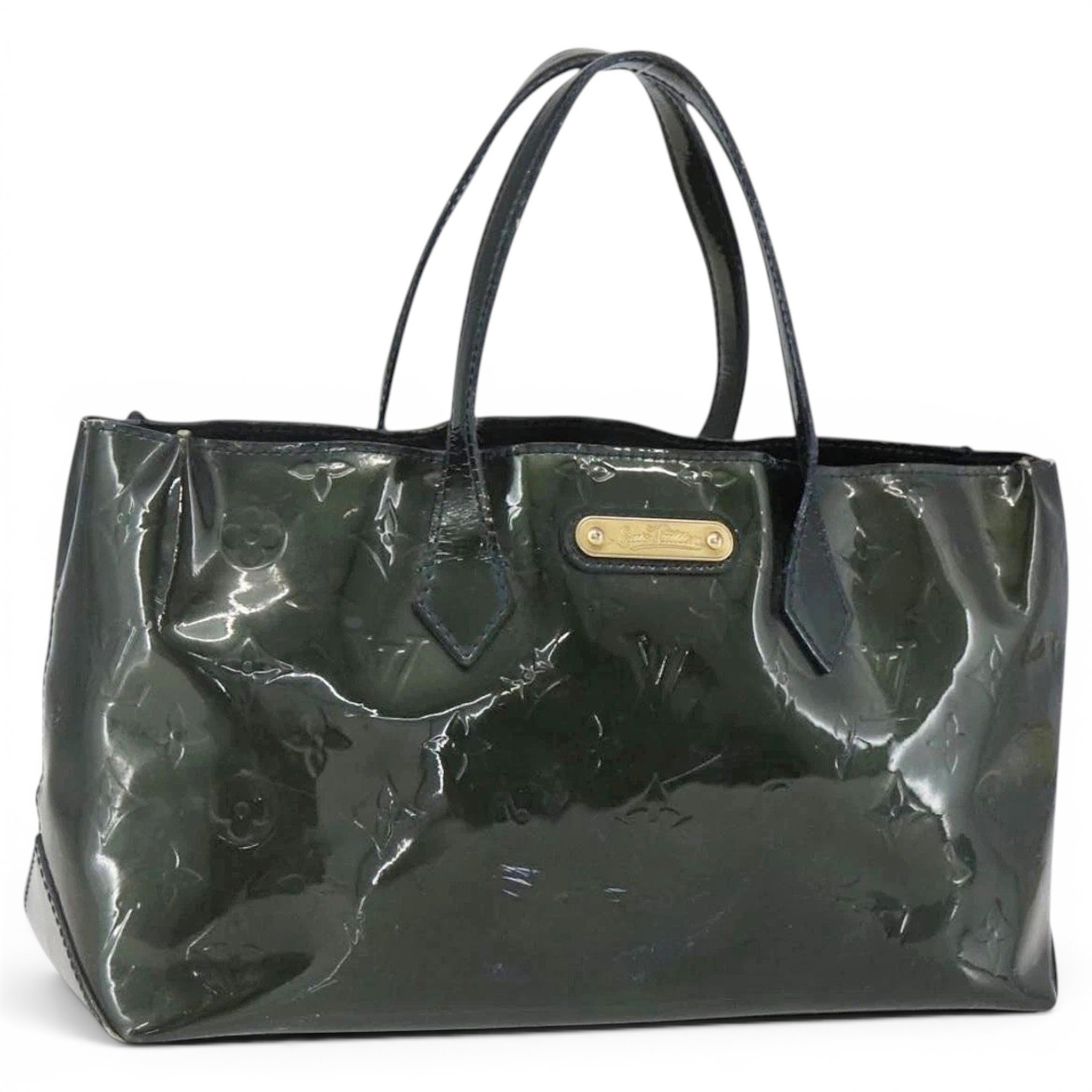 Patent leather handbag