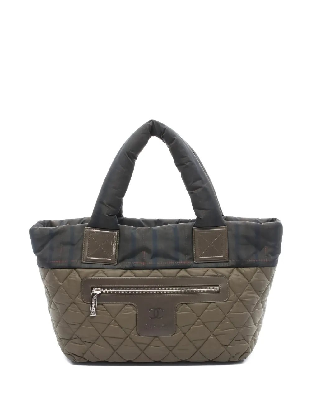 small Coco Coon quilted plaid tote bag