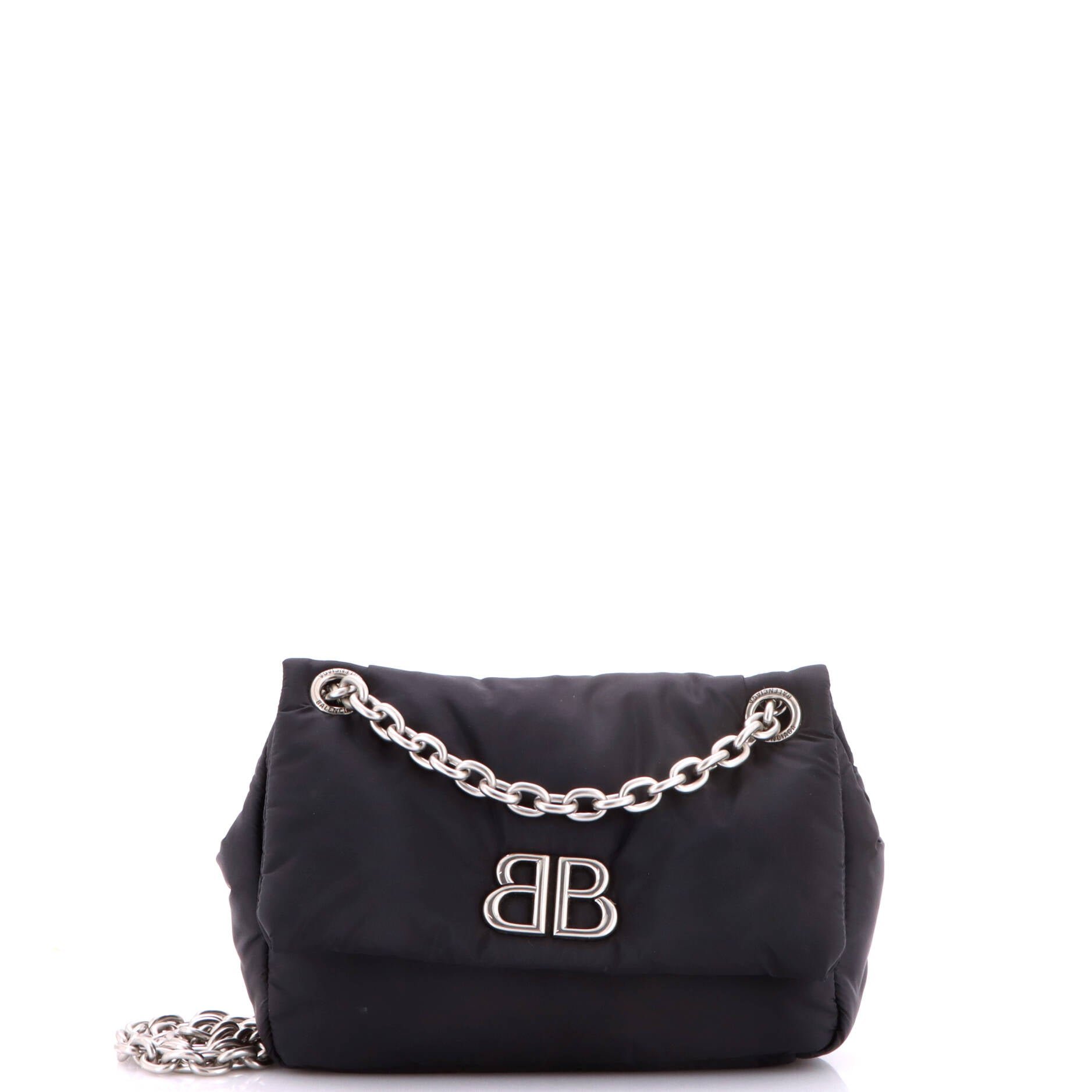 Monaco Chain Flap Shoulder Bag Nylon Mini