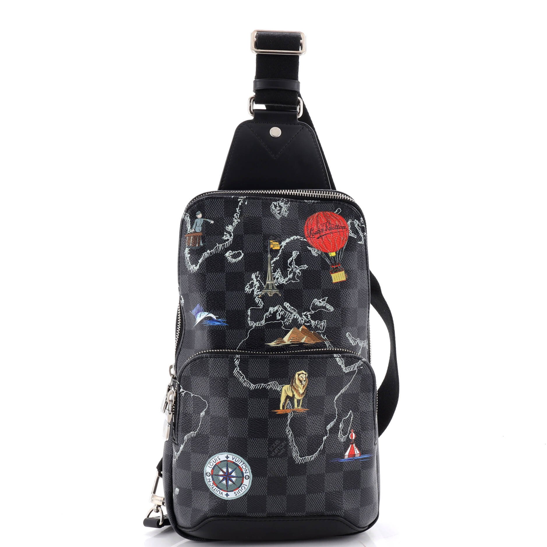 Avenue Sling Bag Limited Edition Renaissance Map Damier Graphite
