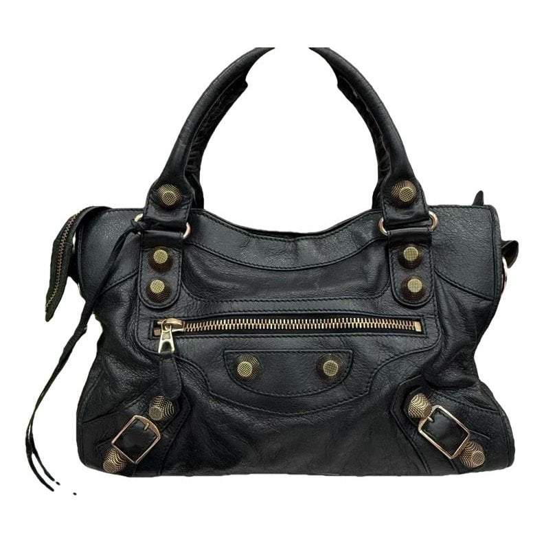 City leather handbag