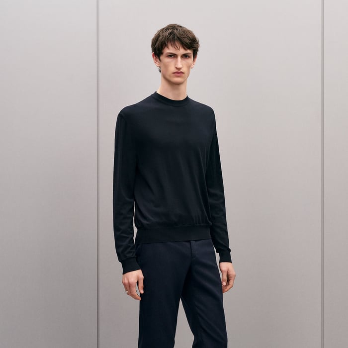 Marine "Detail H" Crewneck Sweater