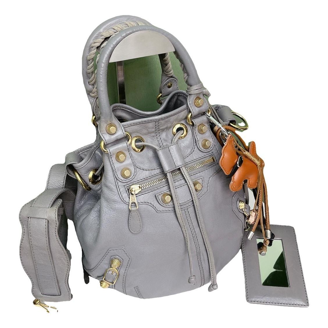 Balenciaga Pompon leather handbag