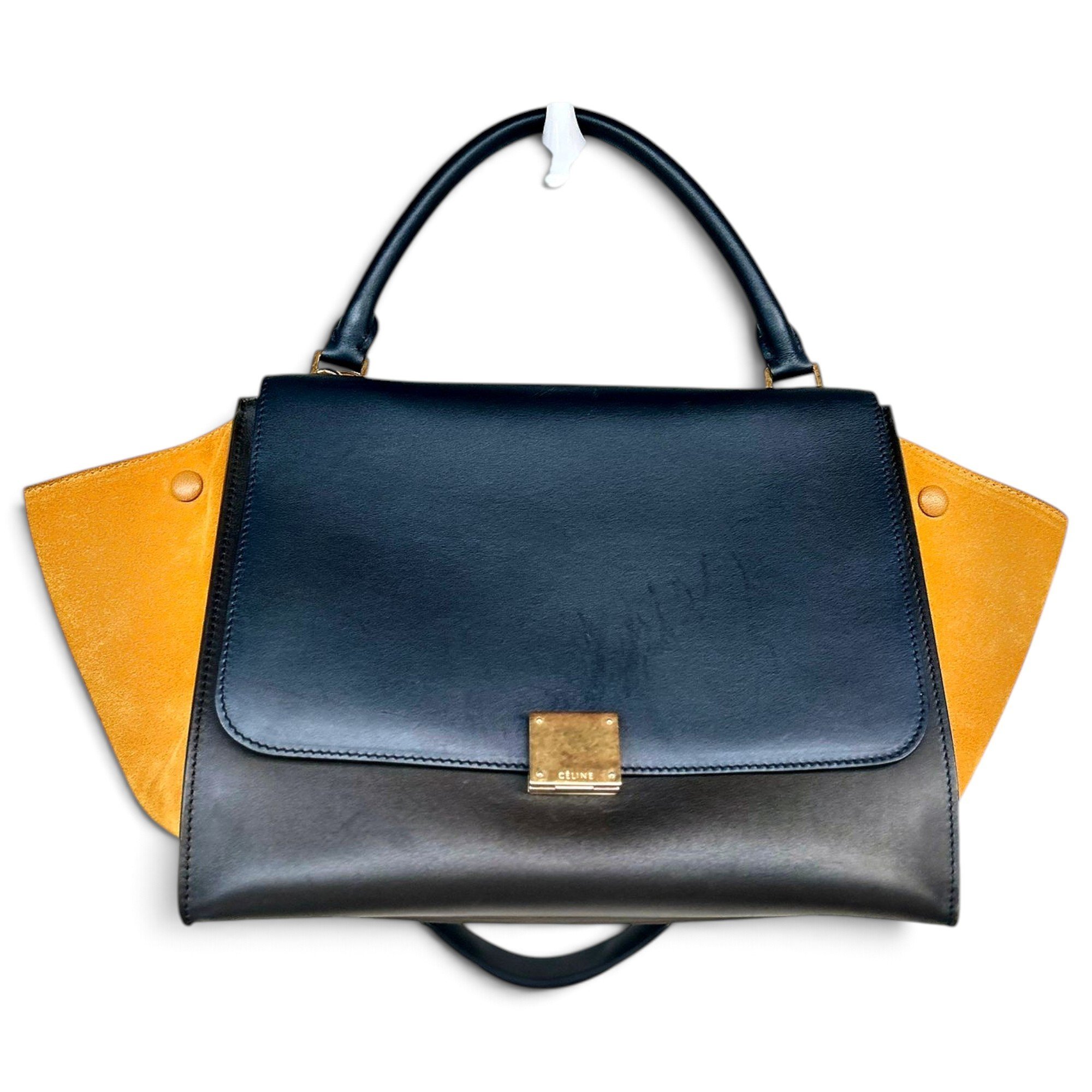 Trapèze leather handbag