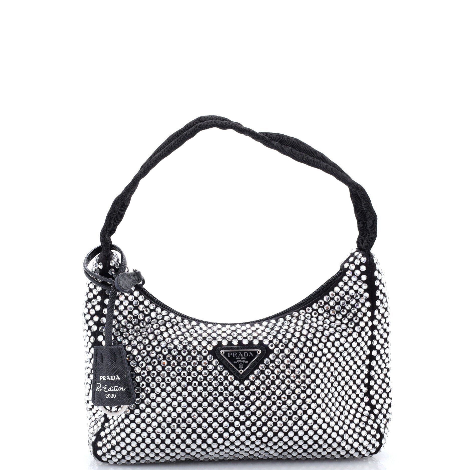 Re-Edition 2000 Hobo Crystal Embellished Satin Mini
