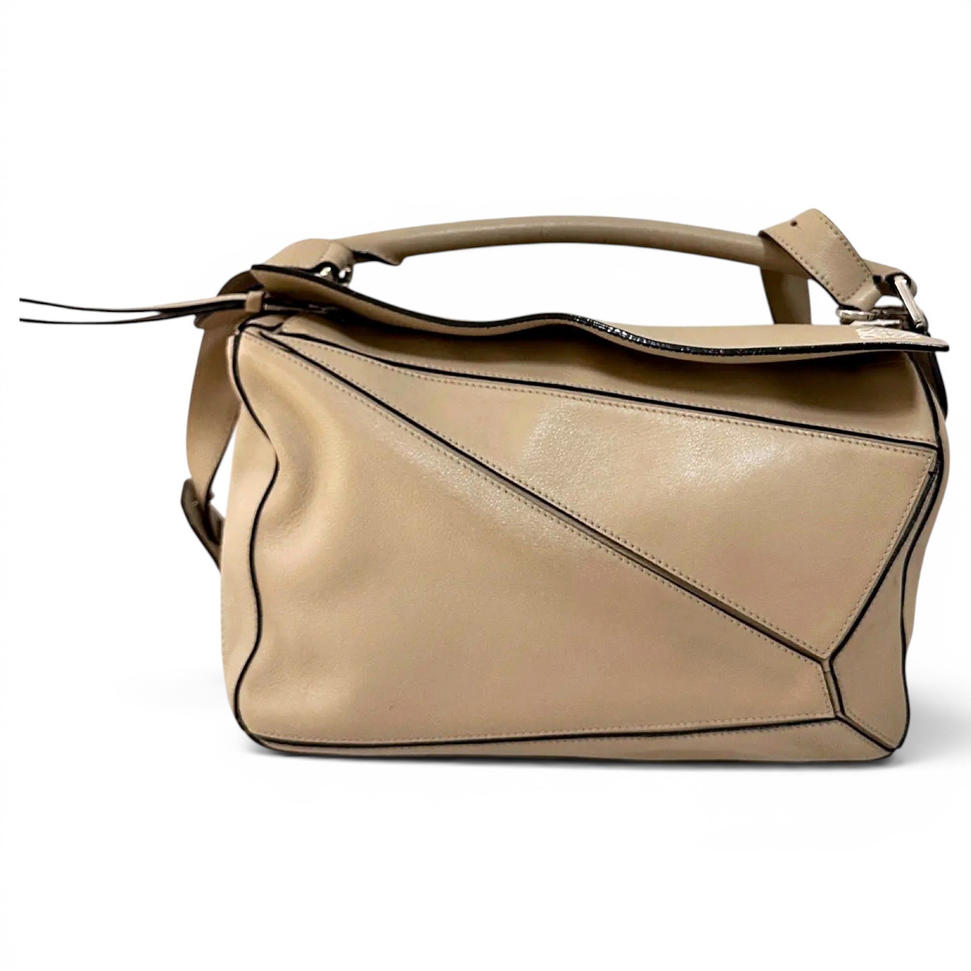 Puzzle leather handbag