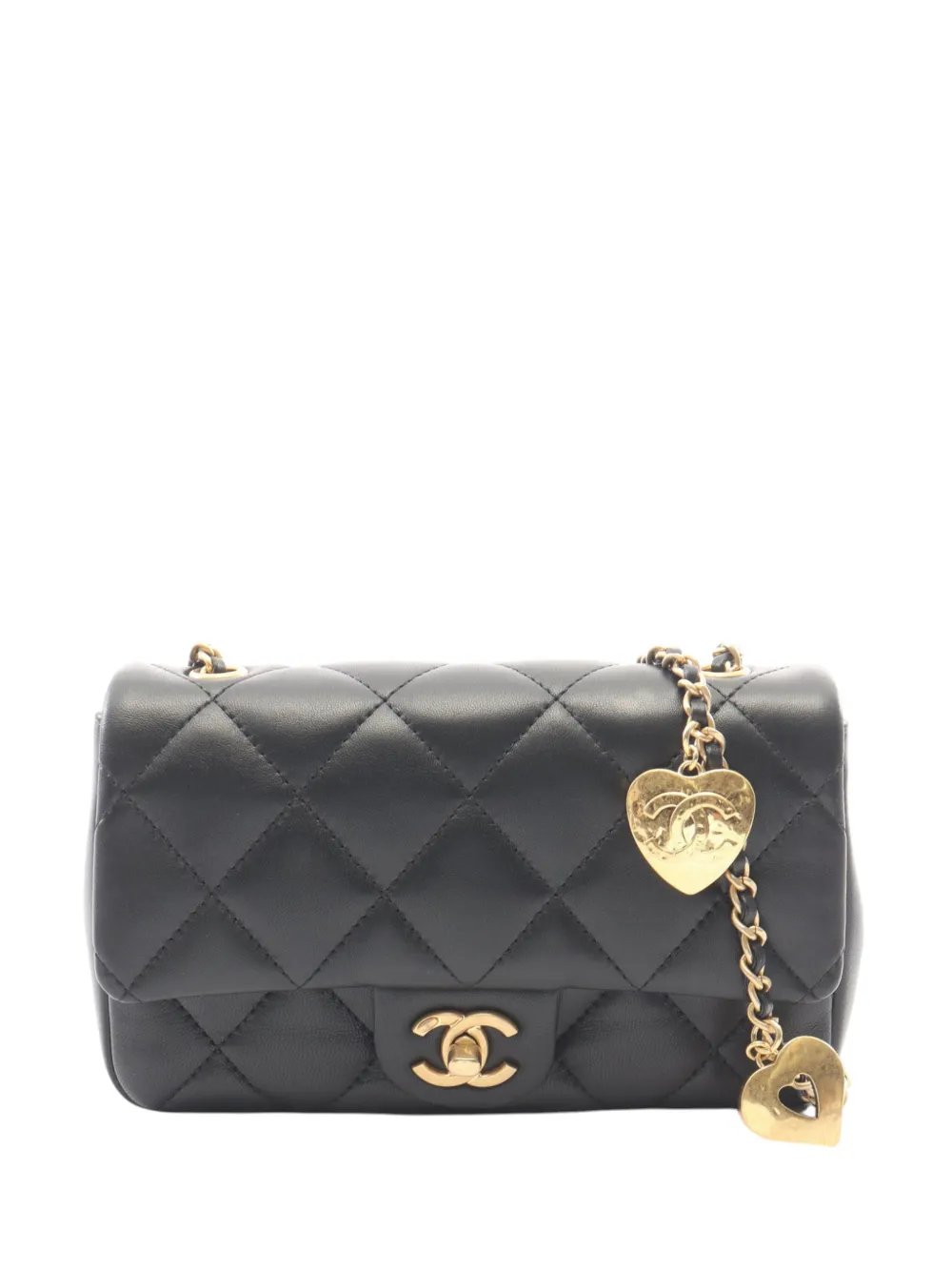 2021-2026 Mini Rectangular Quilted Lambskin Heart Charms Flap crossbody bag