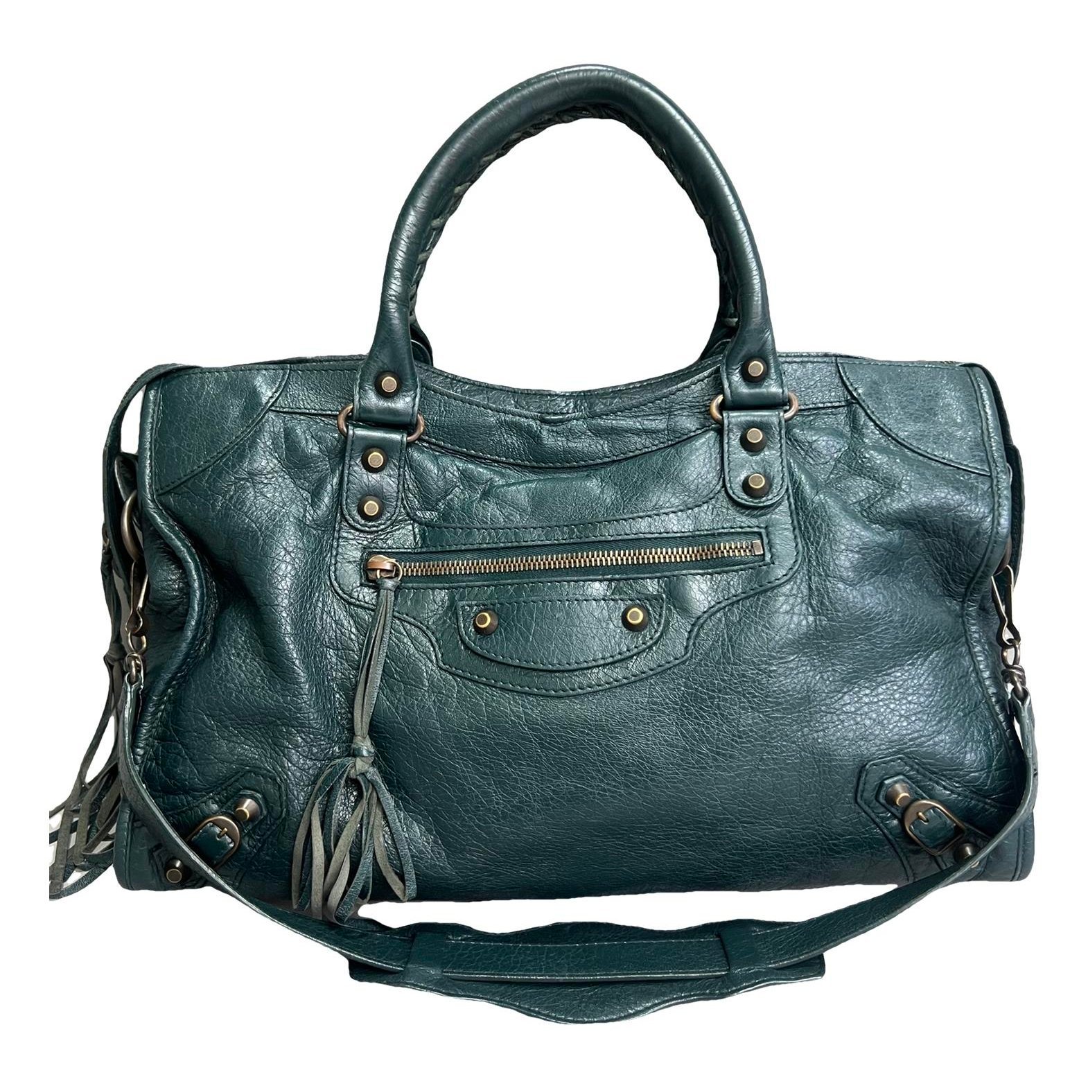 City leather handbag