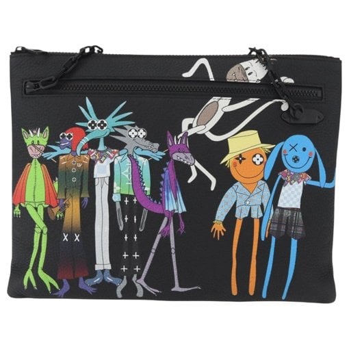 Leather clutch bag