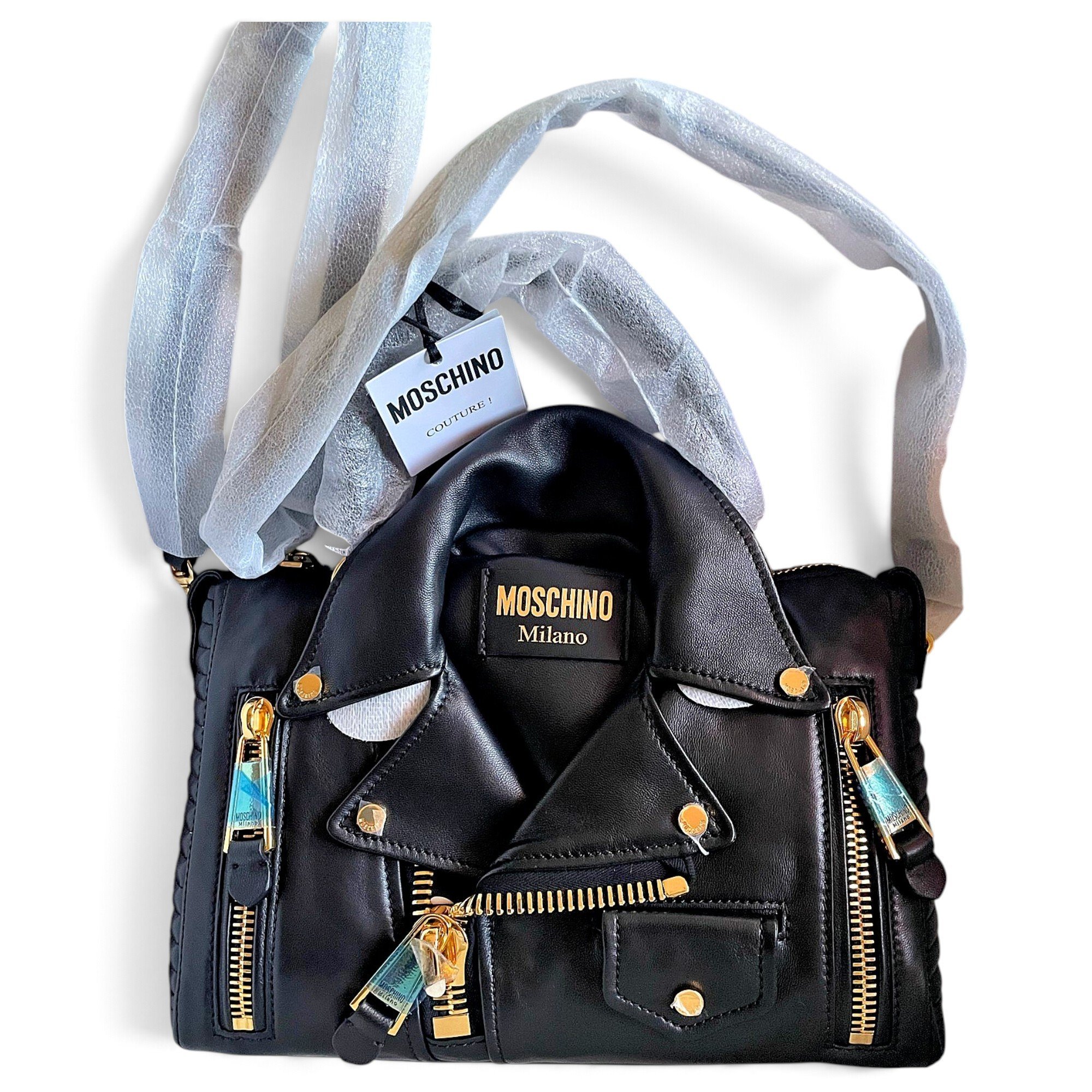 Moschino Biker leather crossbody bag