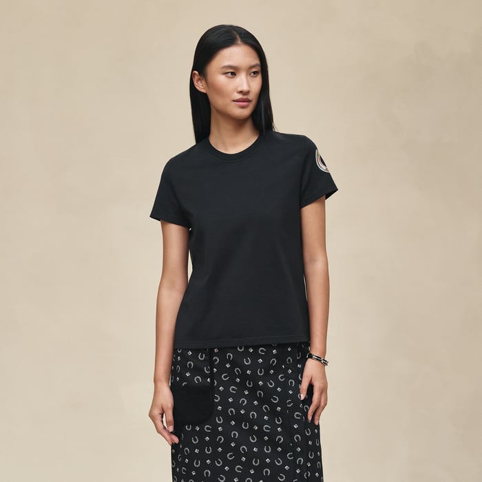 Noir Printed Straight T-shirt