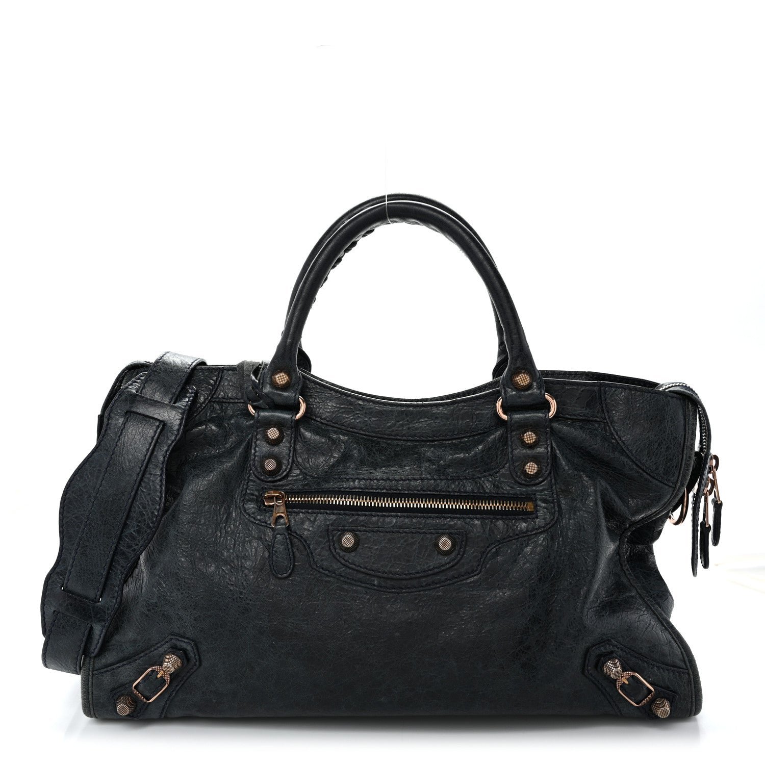 Balenciaga Agneau Giant 12 Rose Gold Hardware City Dark Night