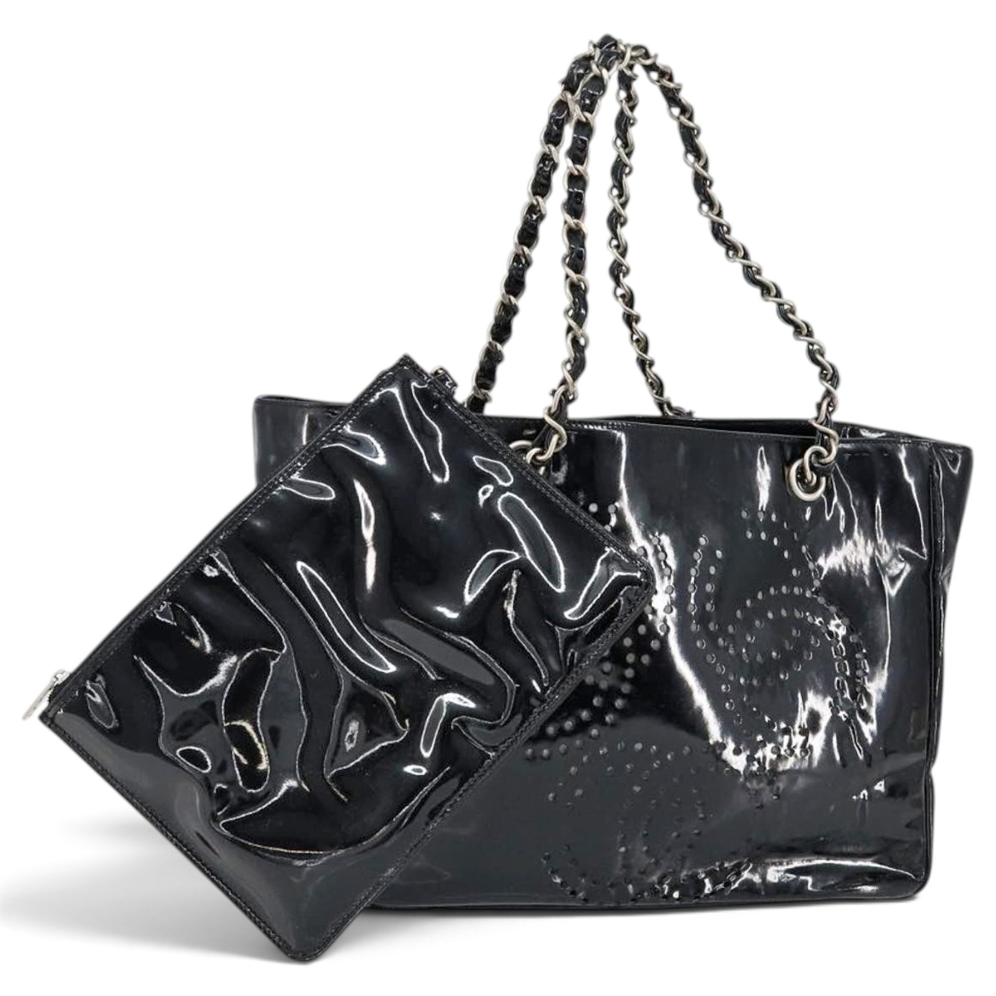 Patent leather tote