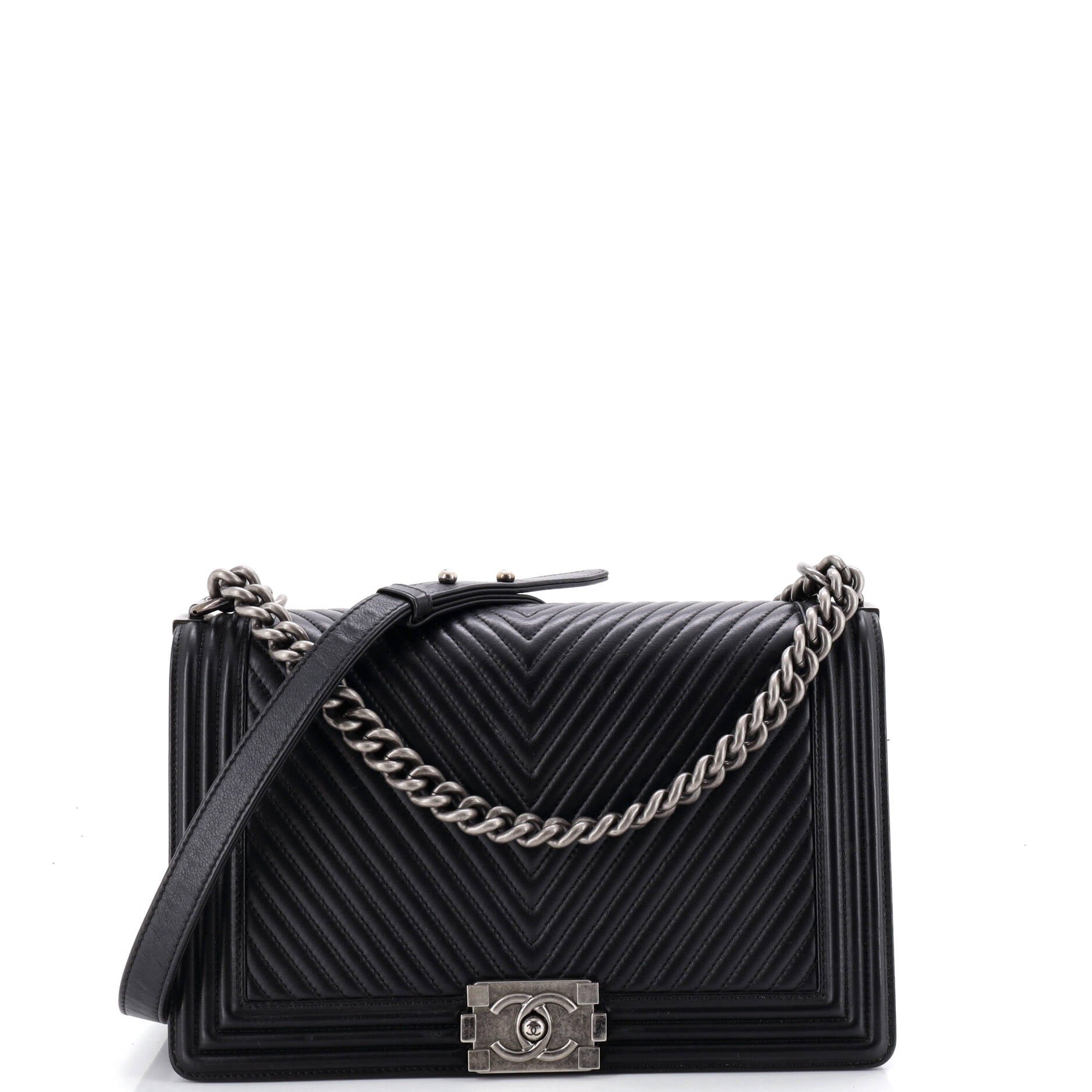 Boy Flap Bag Chevron Calfskin New Medium