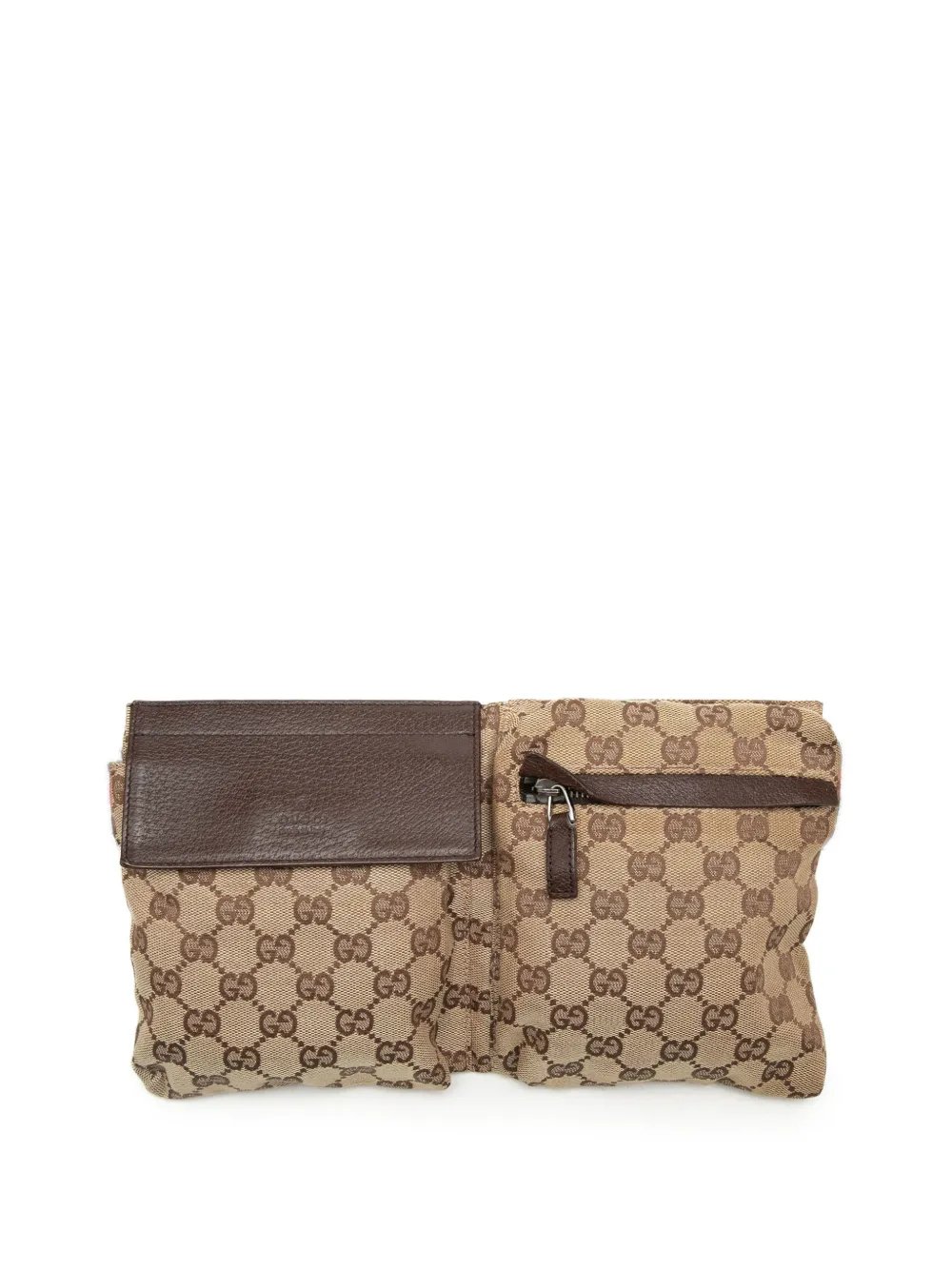 2000-2015 GG Canvas Web Double Pocket belt bag