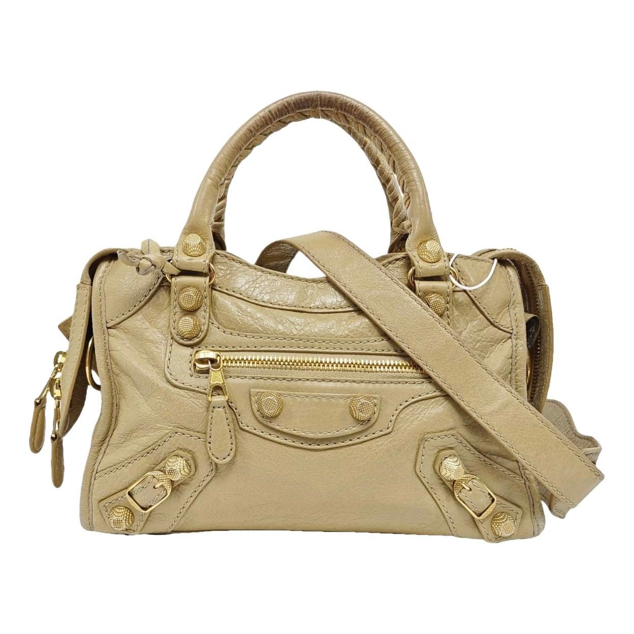 City leather handbag