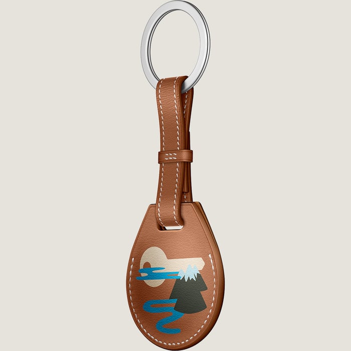 Gold Apple Airtag Hermès Key Ring