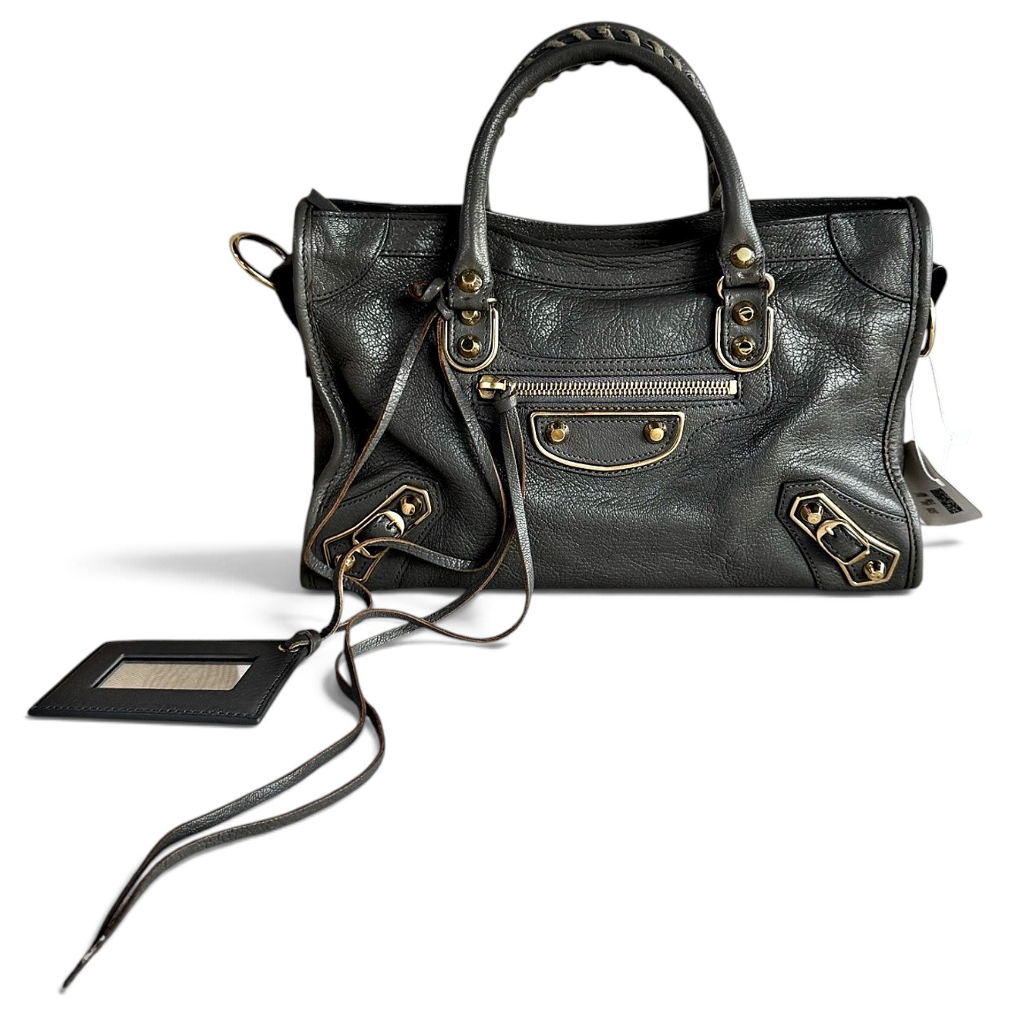City leather handbag