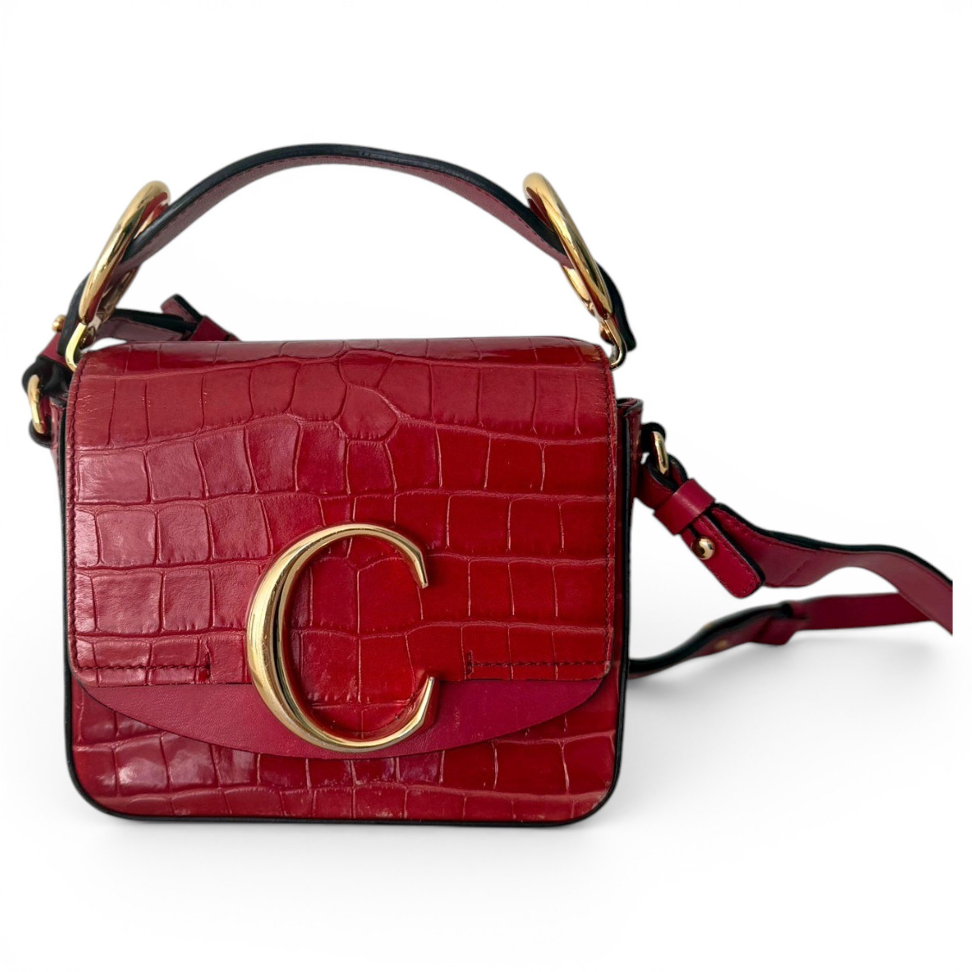 C leather crossbody bag