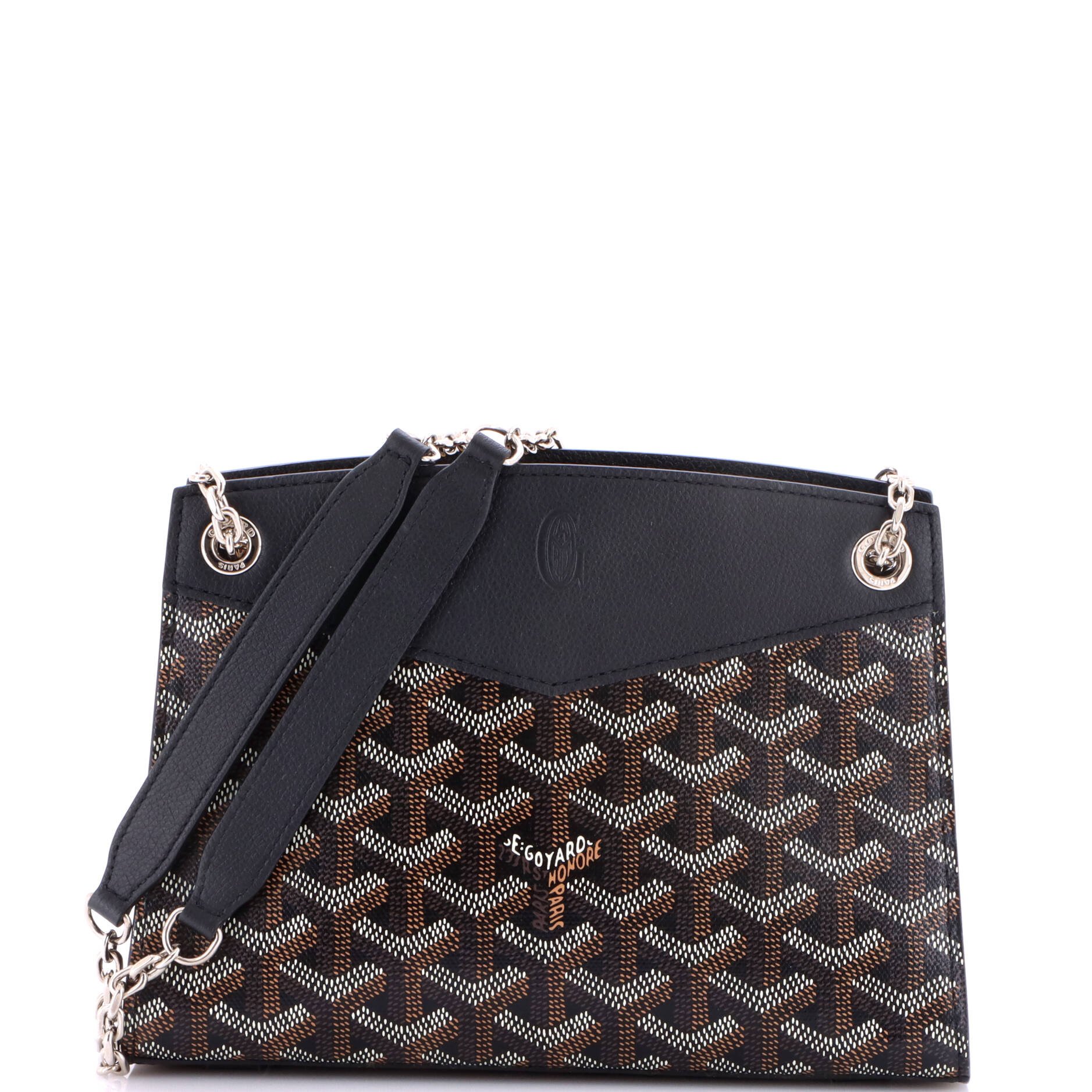 Structured Rouette Chain Shoulder Bag Coated Canvas Mini