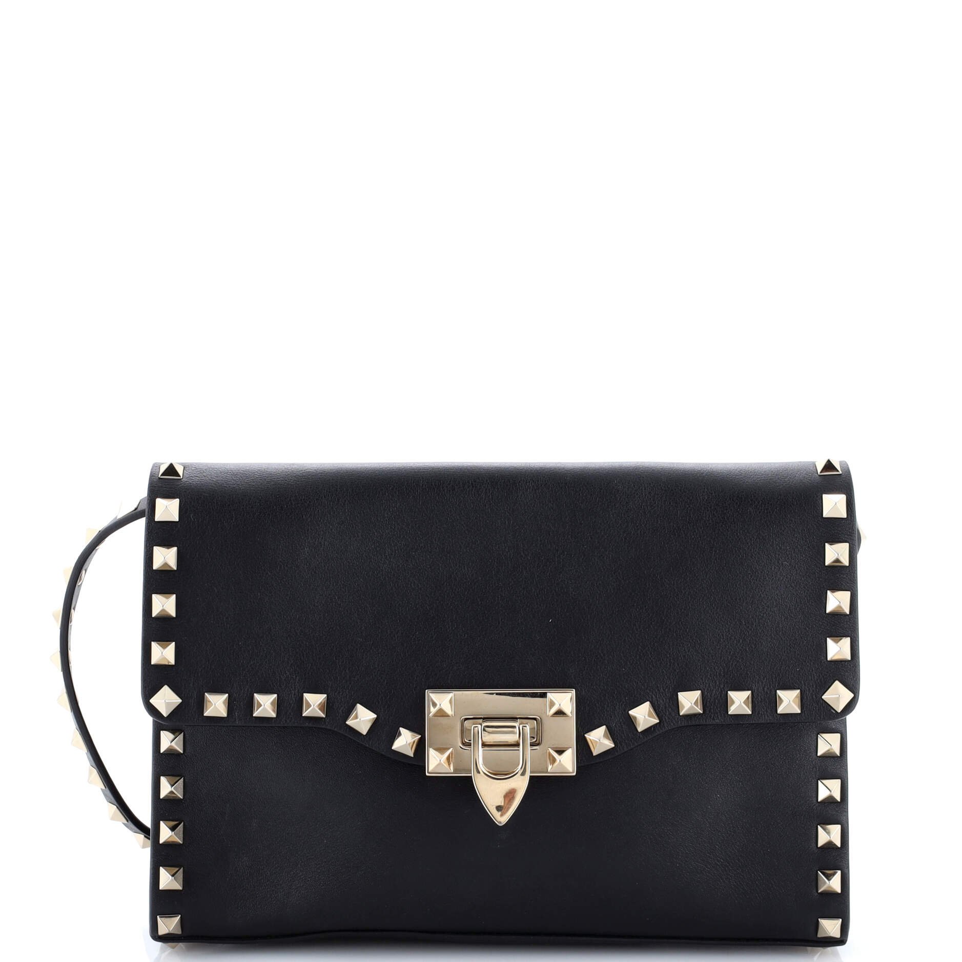 Valentino Garavani Rockstud Flip Lock Flap Bag Leather Medium