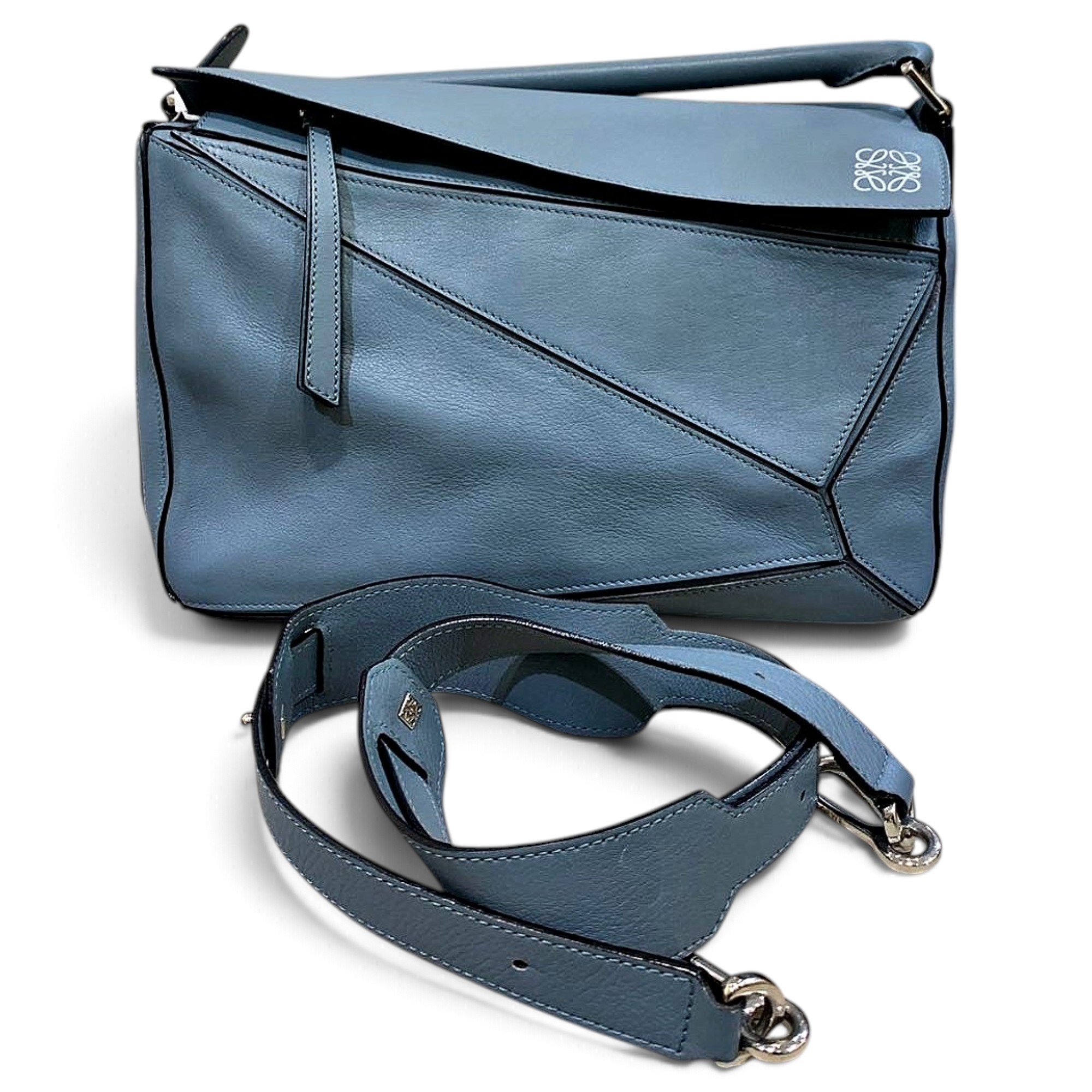Puzzle leather handbag
