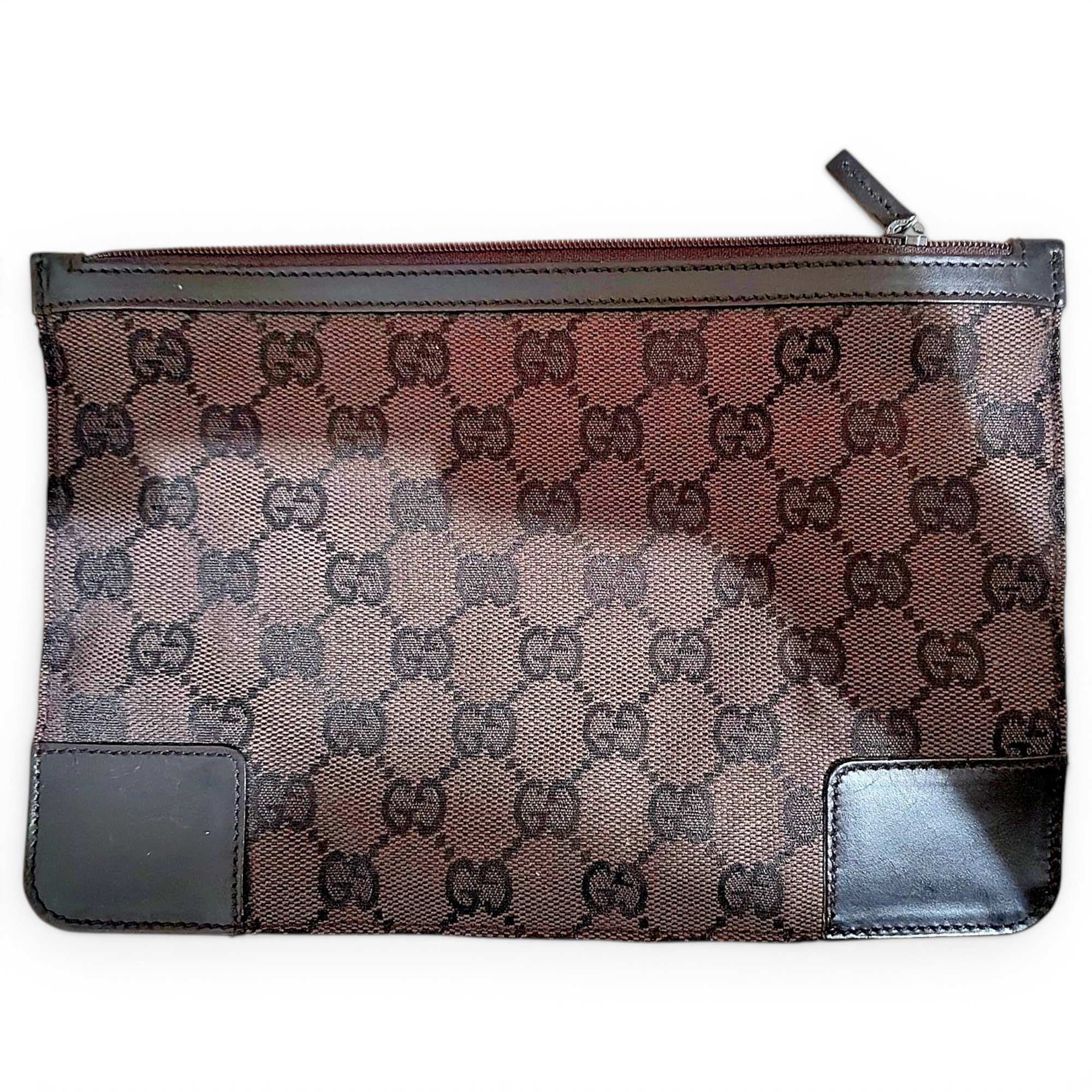 Leather clutch bag