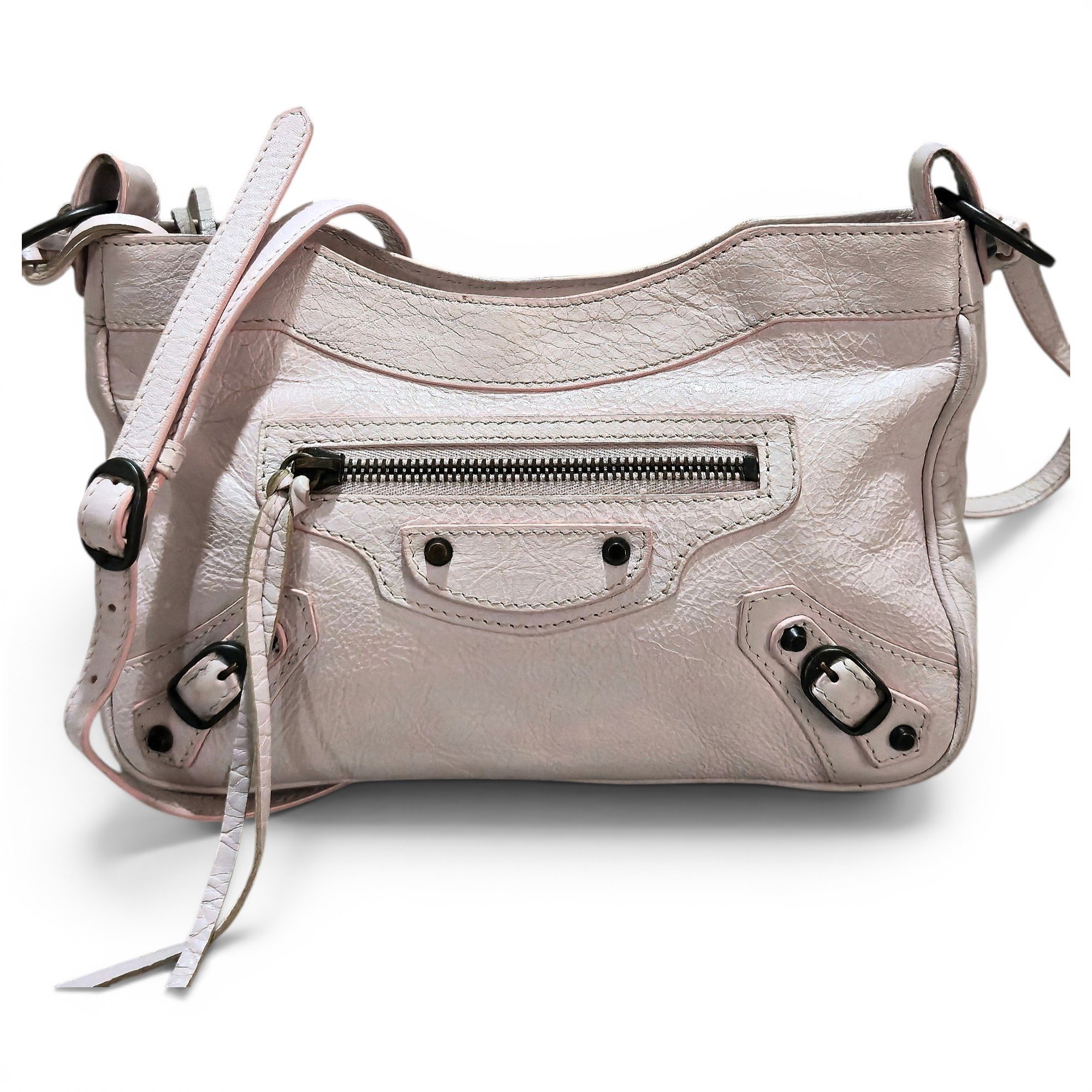 Hip leather crossbody bag