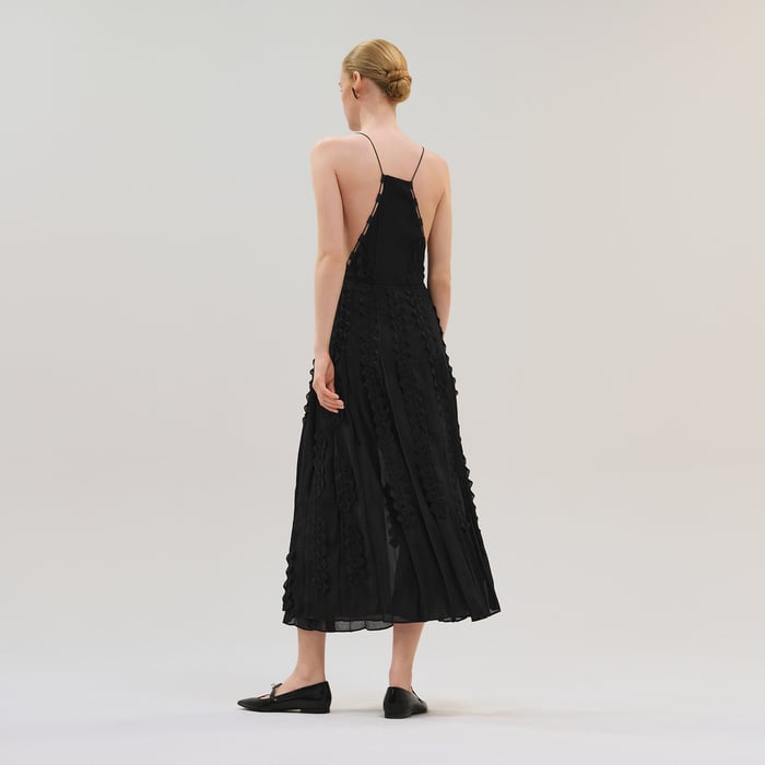 Bleu Noir Embroidered Long Dress